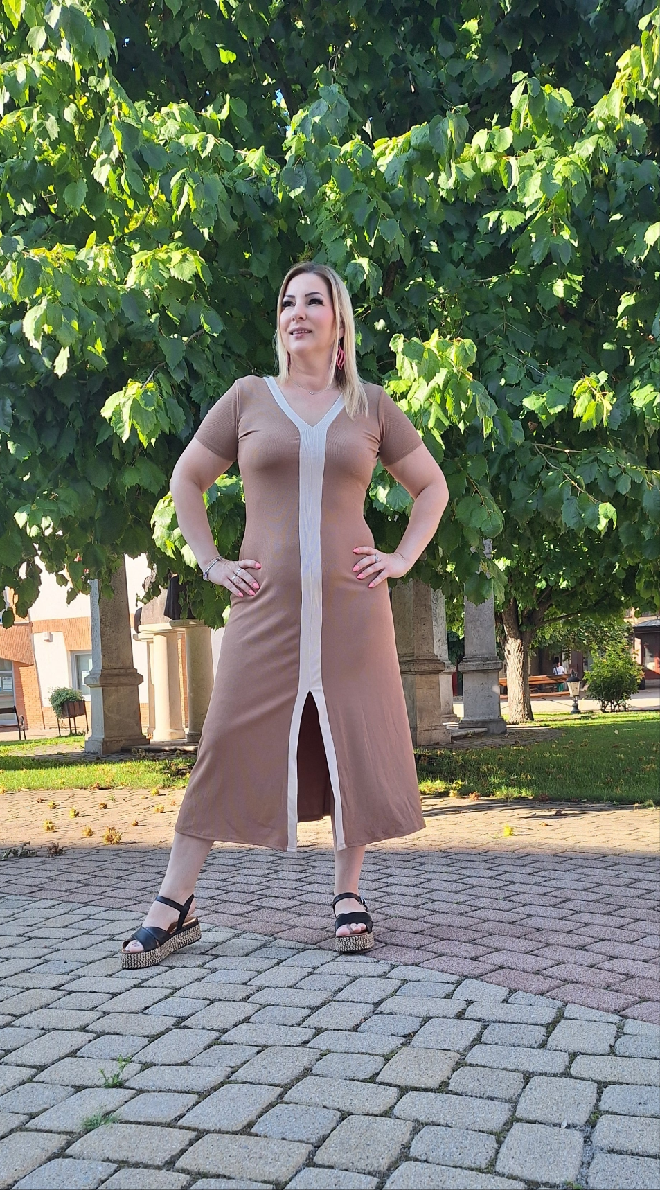 Pamut bordázott ruha