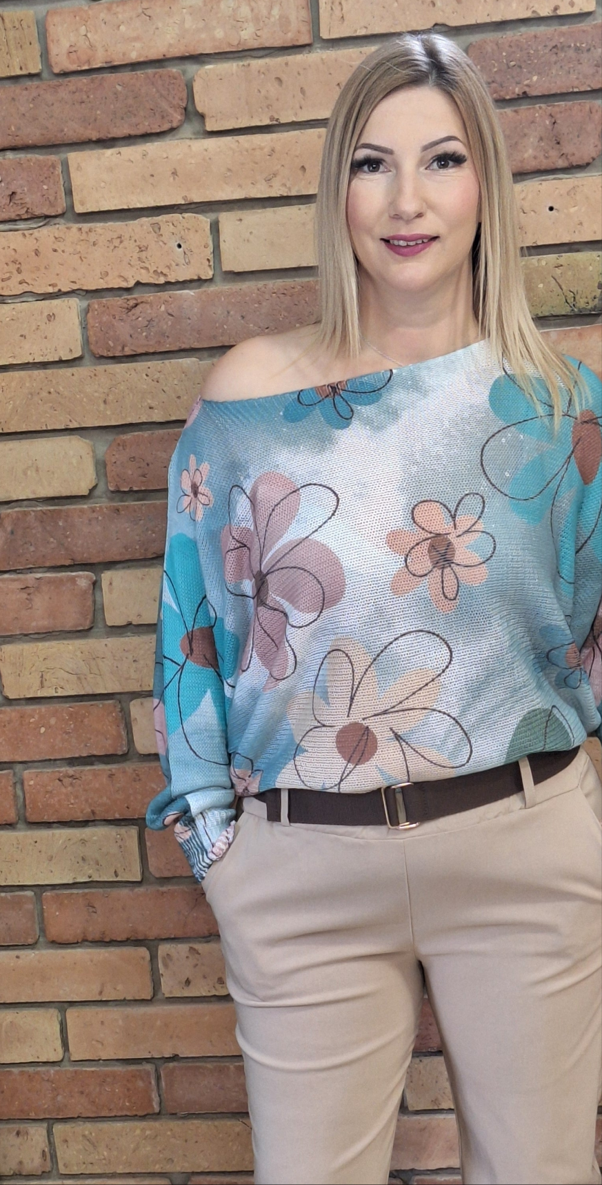 Mintás cérnakötött felső