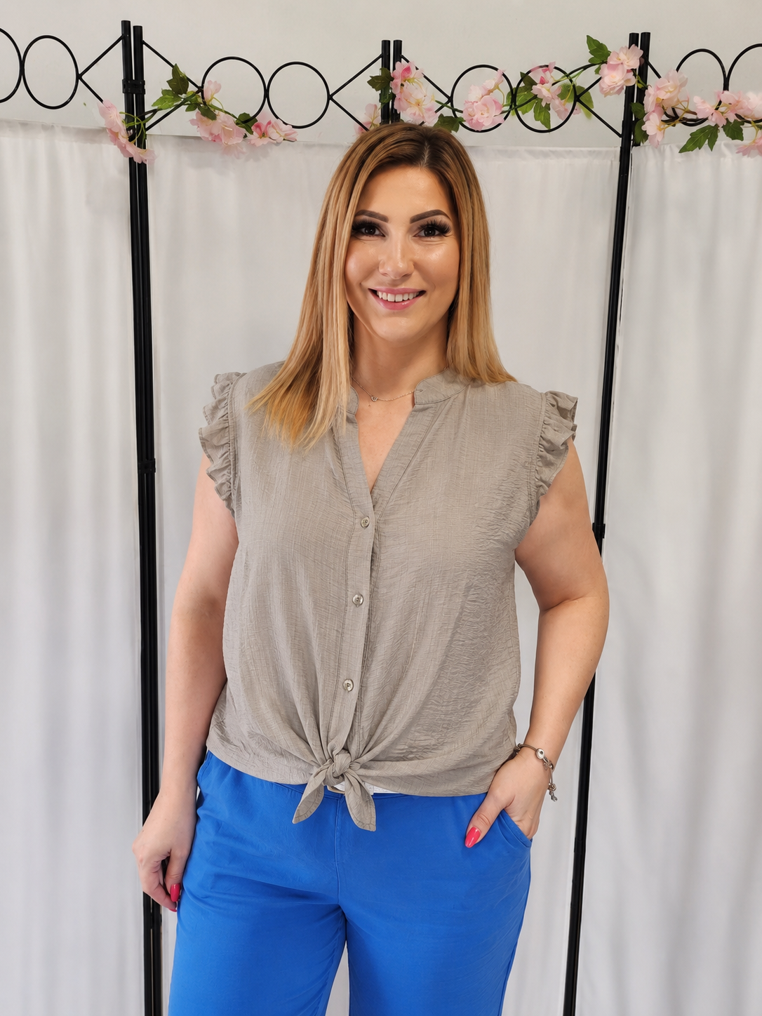 BELLA Breeze Fodros ujjú blúz