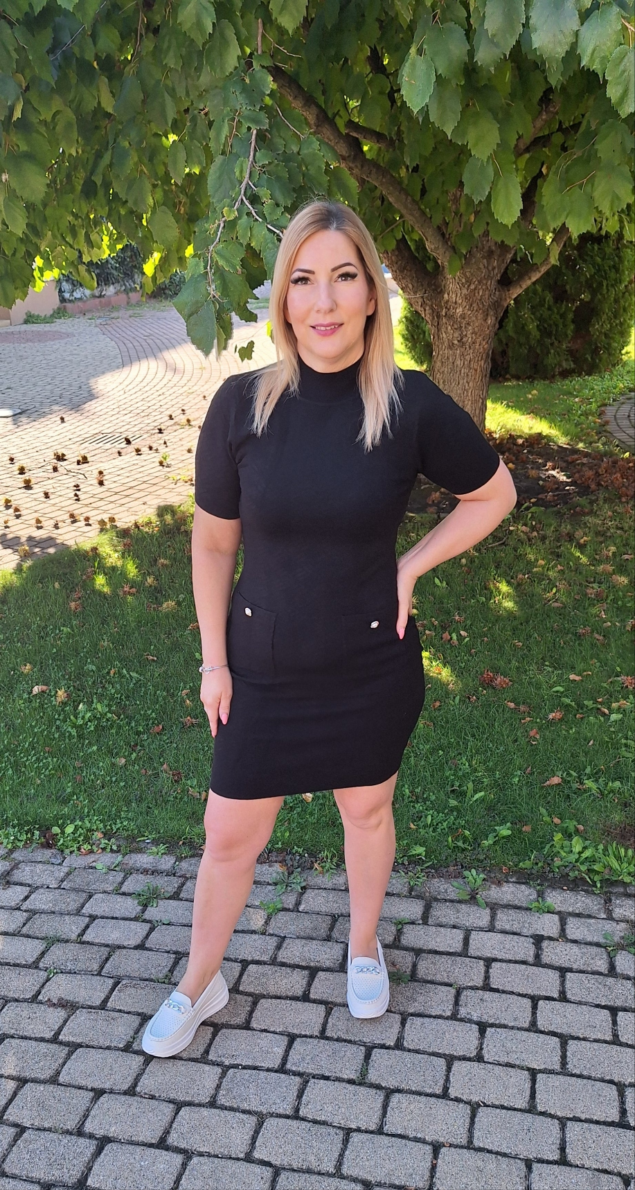 Kötött rövidújjas ruha