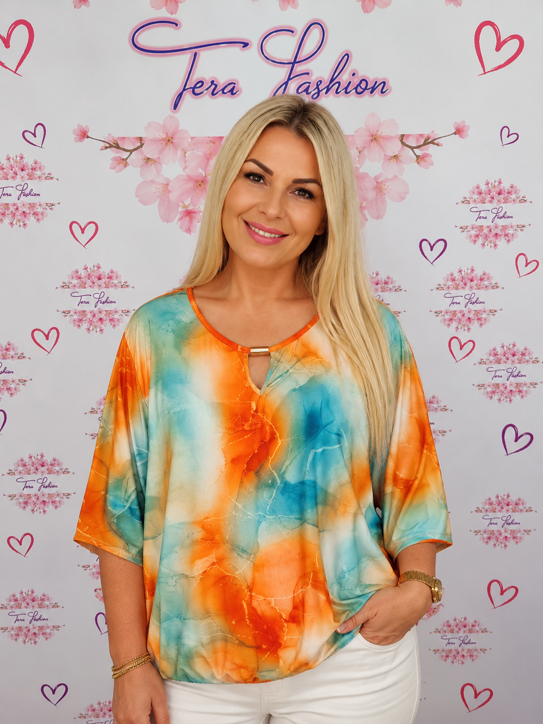 AQUARELLE Gumis aljú felső (L-XL-XXL)