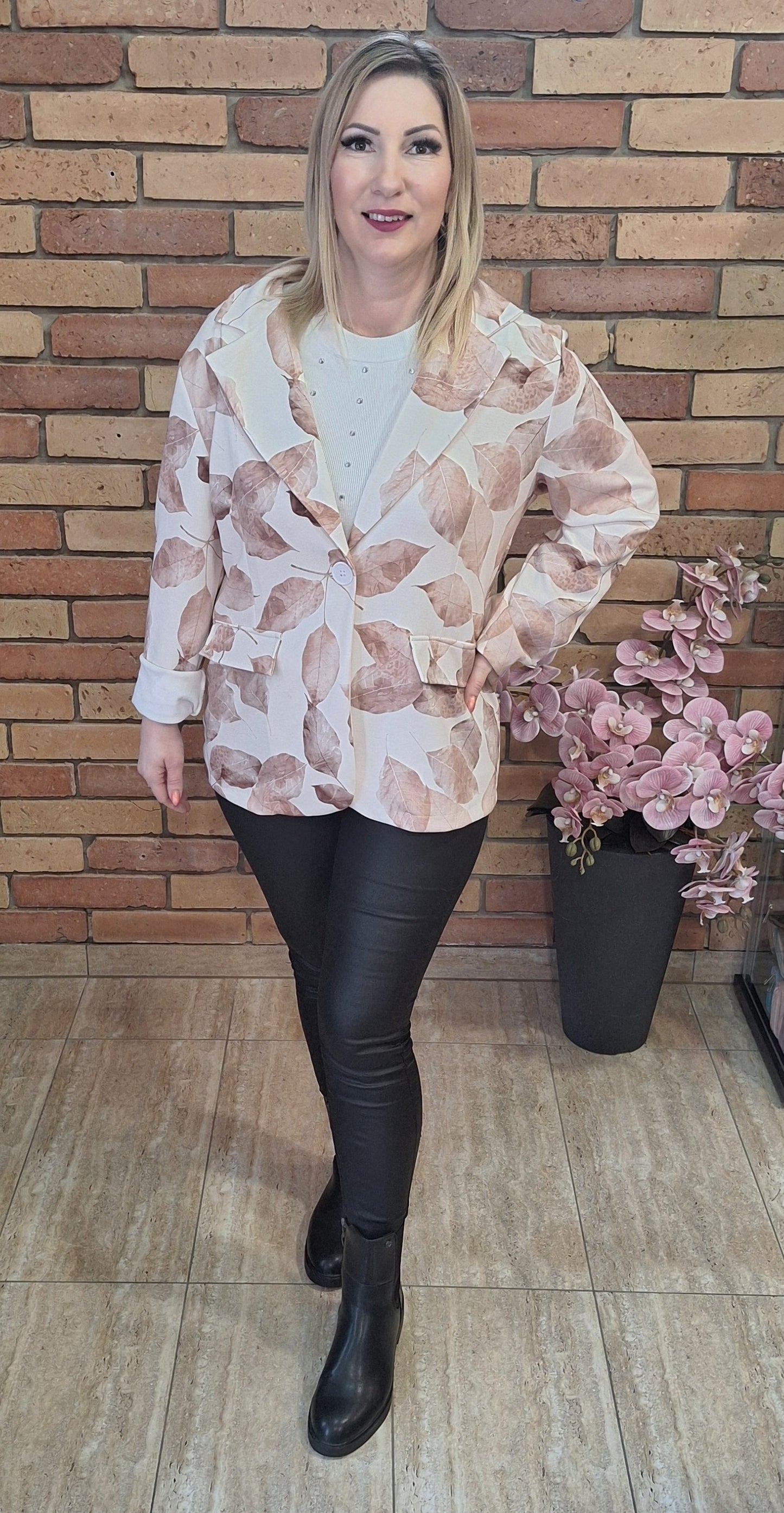 Pamut mintás blézer (M-XXL)