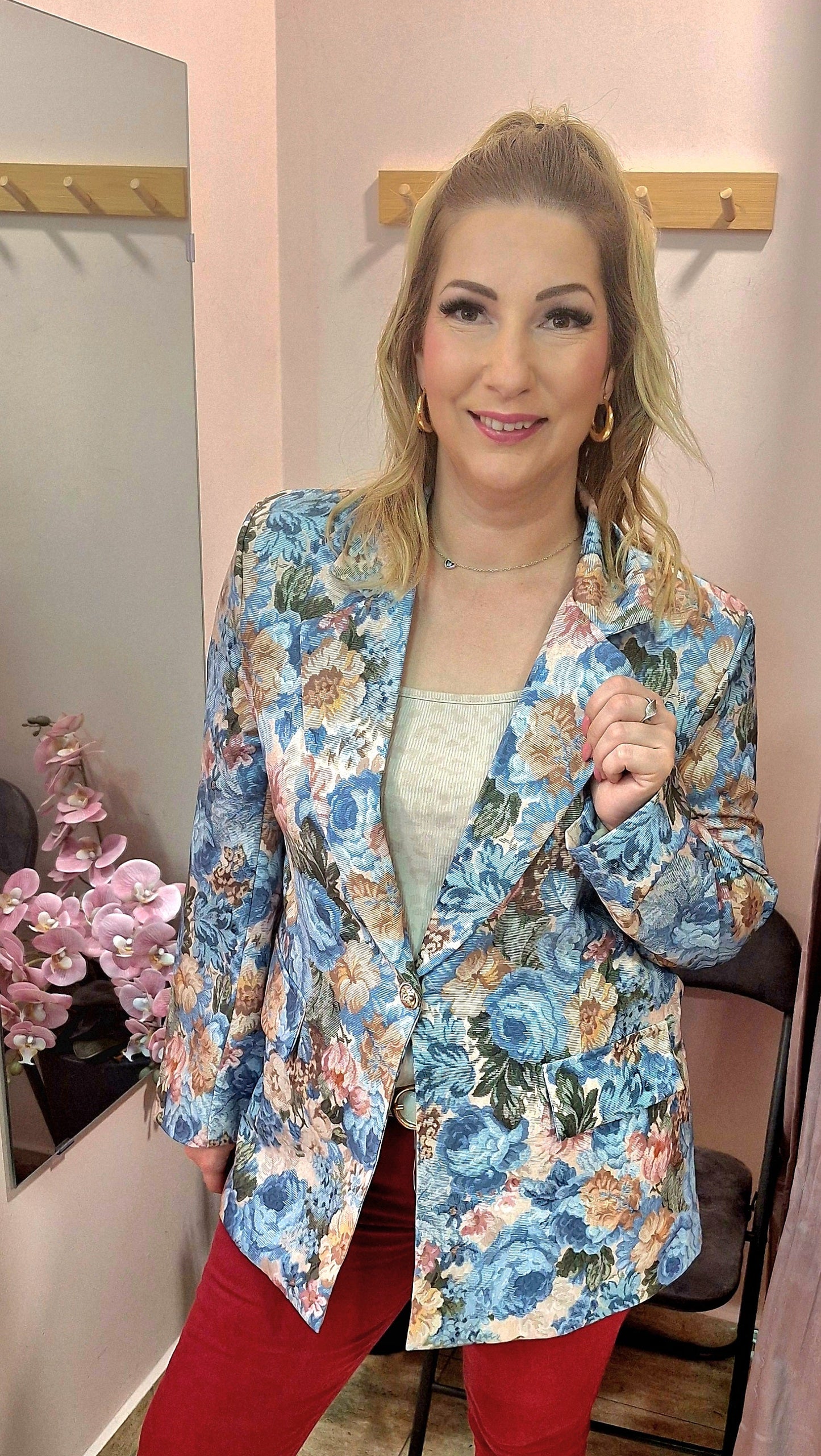 FLORA Virágos blézer (M-L-XL)
