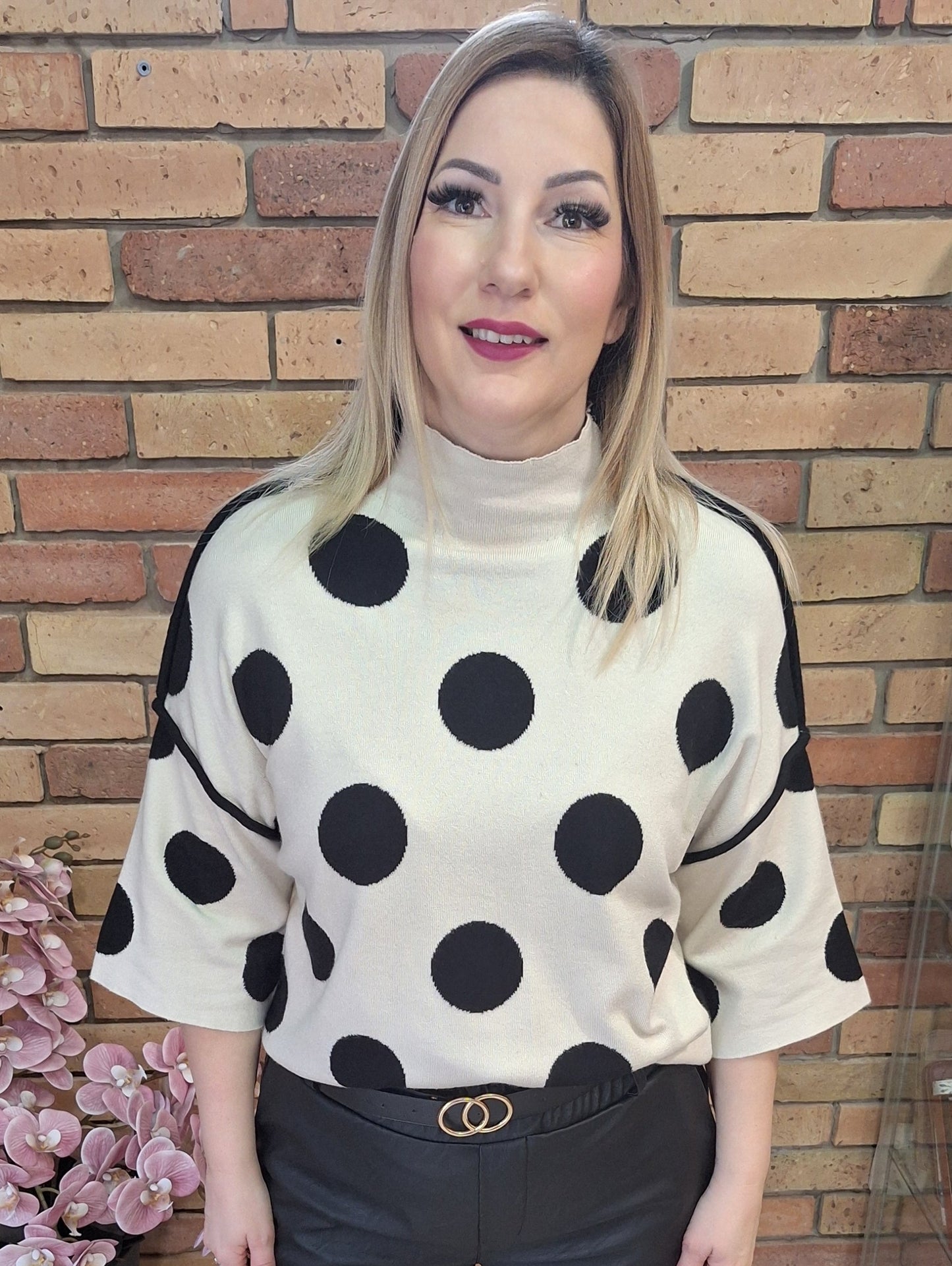 Extra puha pöttyös felső