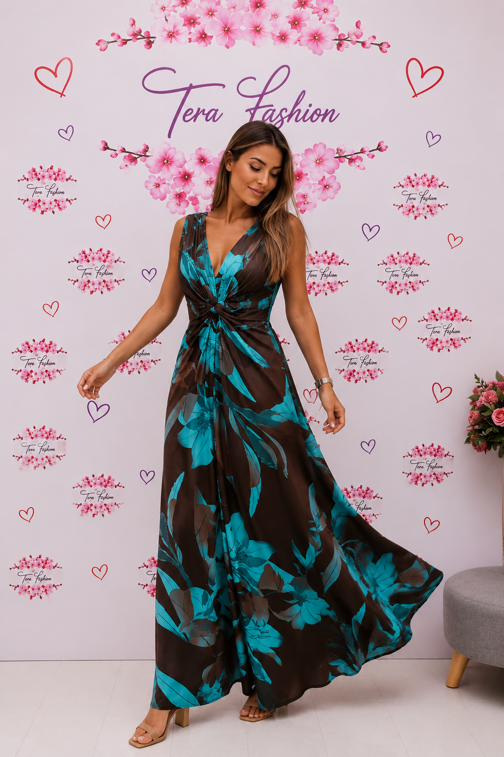 MIRELLA Csavart maxi ruha