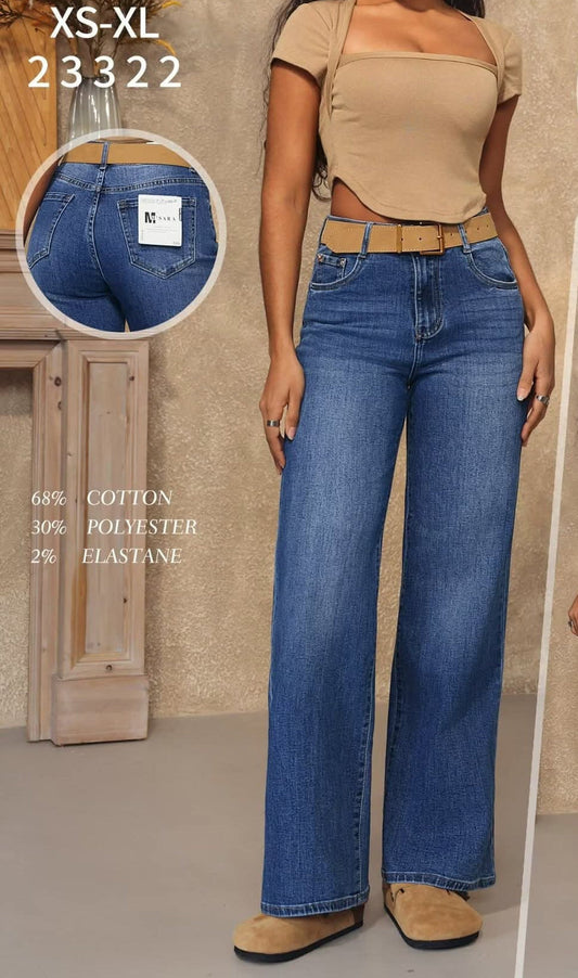 Egyenes szárú öves farmer