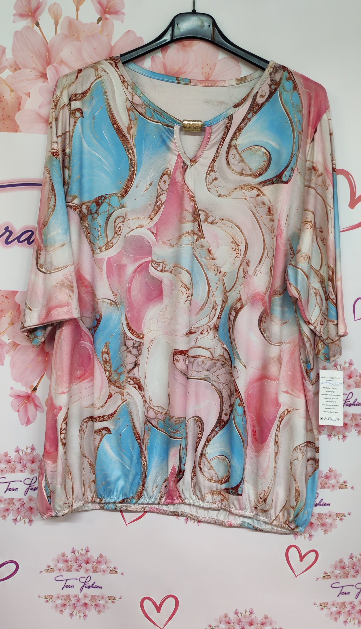 AQUARELLE Gumis aljú felső (L-XL-XXL)