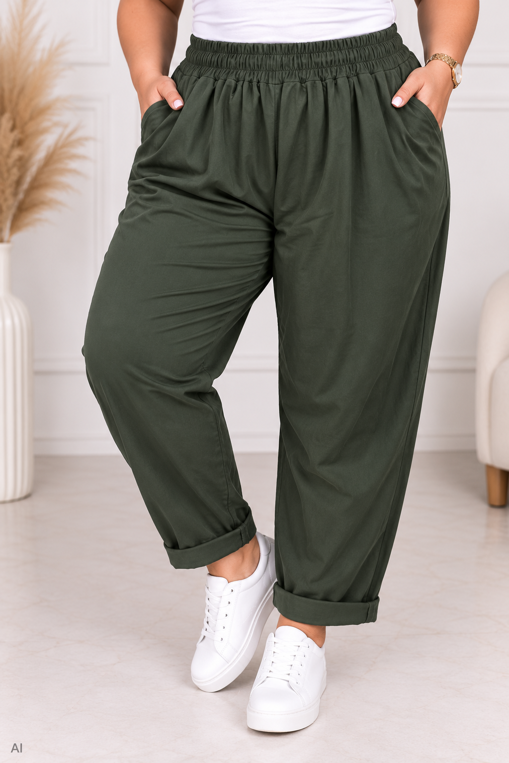MARGARET Gumírozott Plus Size nadrág (XL-2XL-3XL)