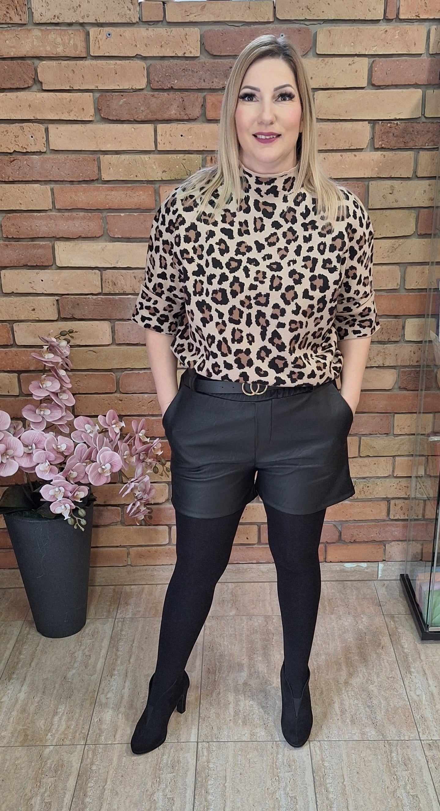 Ocelot mintás puha felső