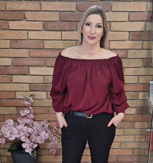 Anyagában csillámos felső