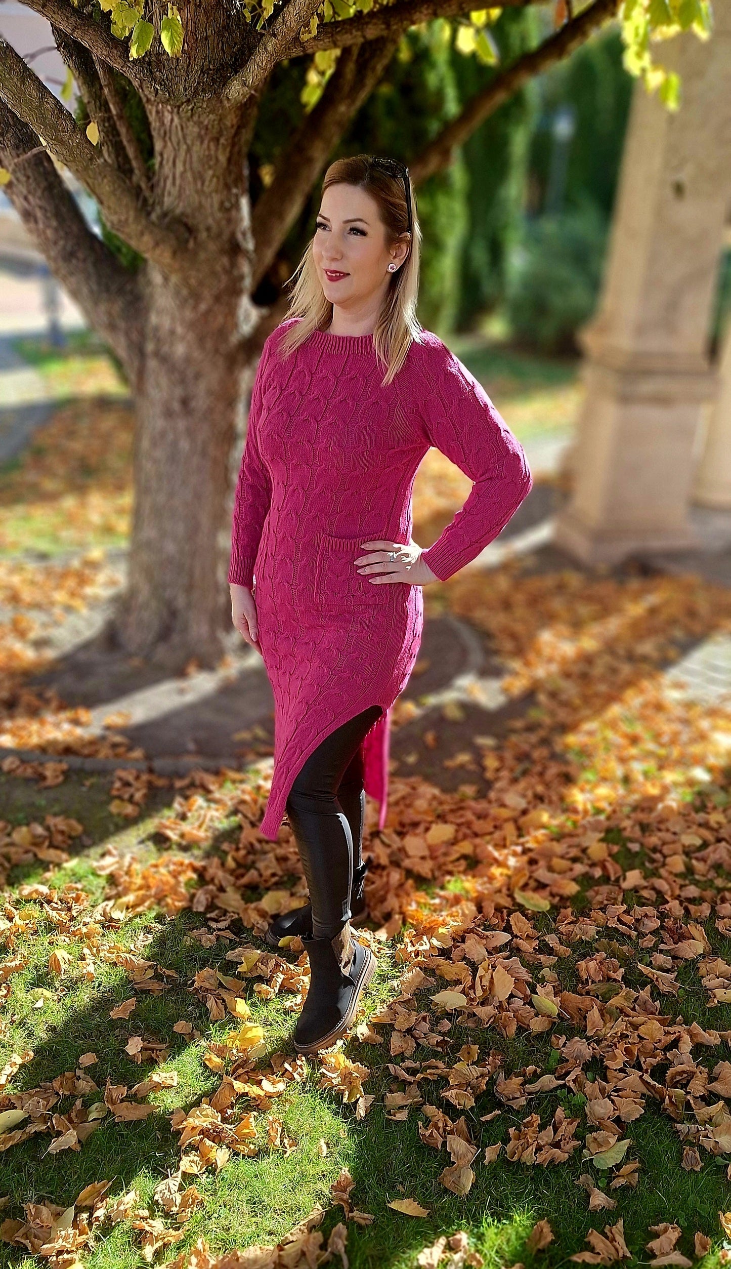 Zsebes felsliccelt tunika