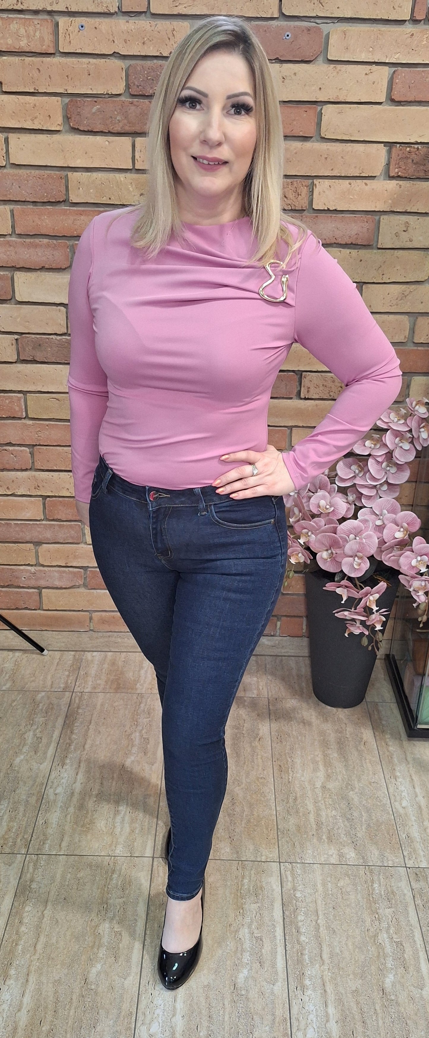 Sötétkék skinny farmer