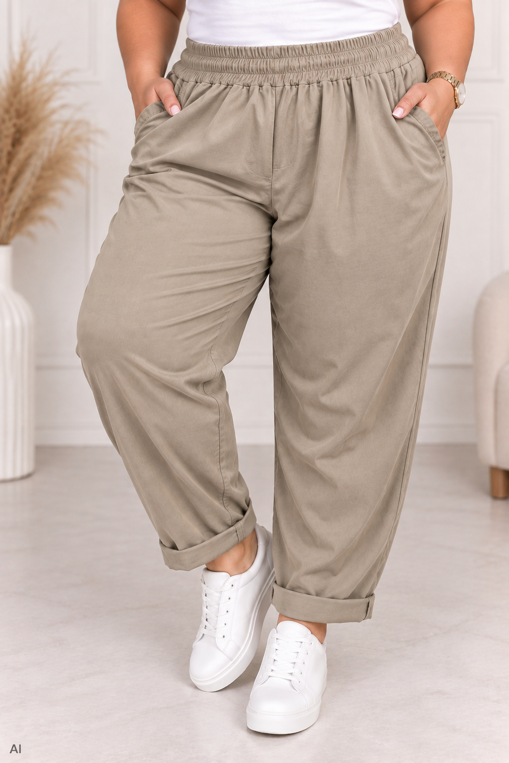 MARGARET Gumírozott Plus Size nadrág (XL-2XL-3XL)