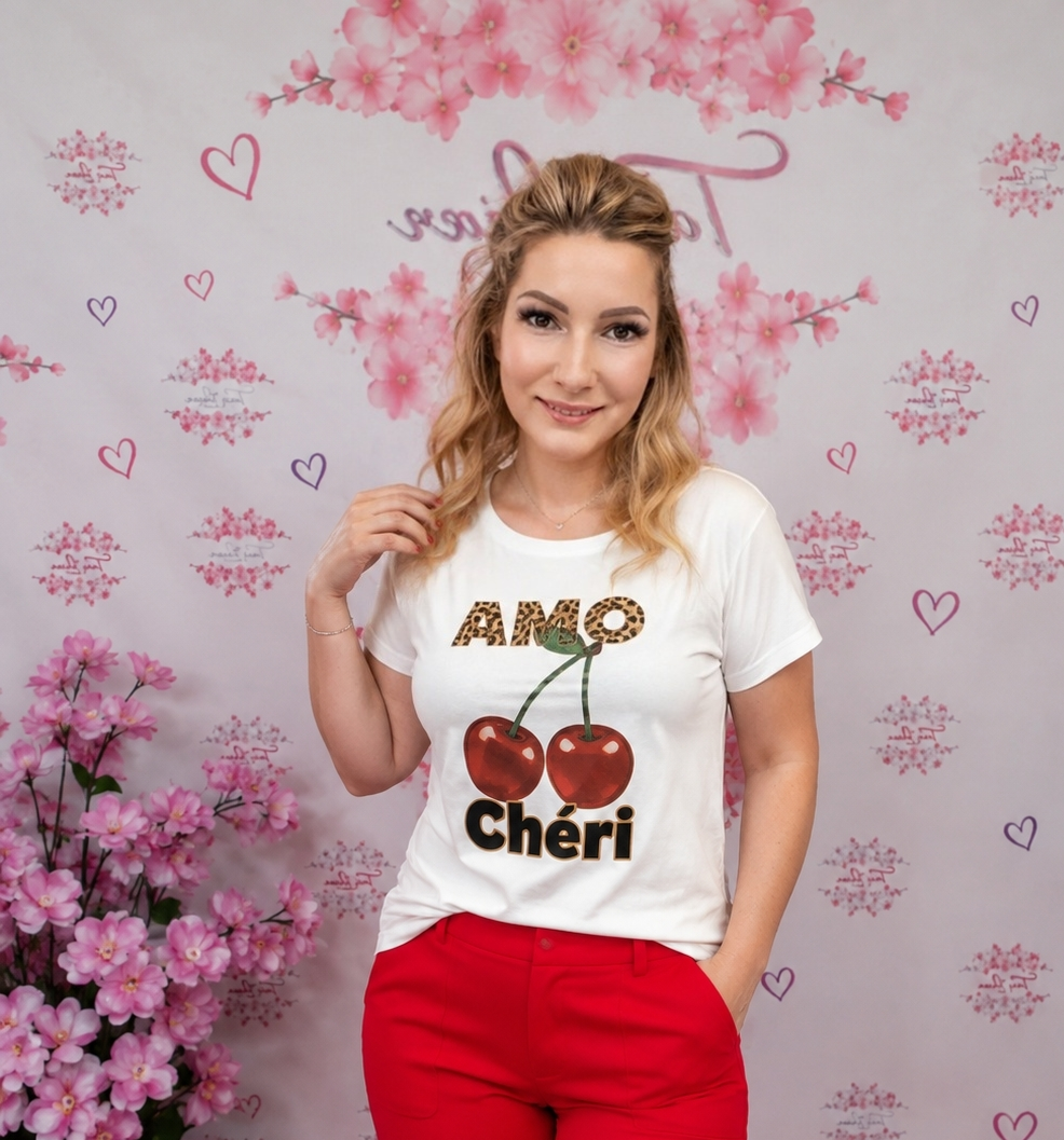CHERRY Pamut póló M-L