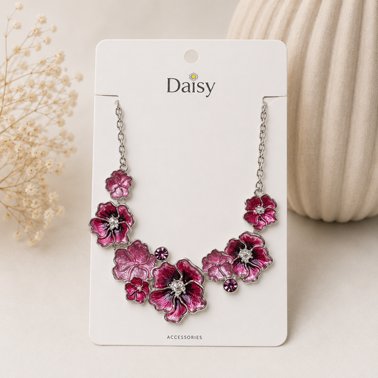 Daisy Blossom rózsaszín virágos női nyaklánc