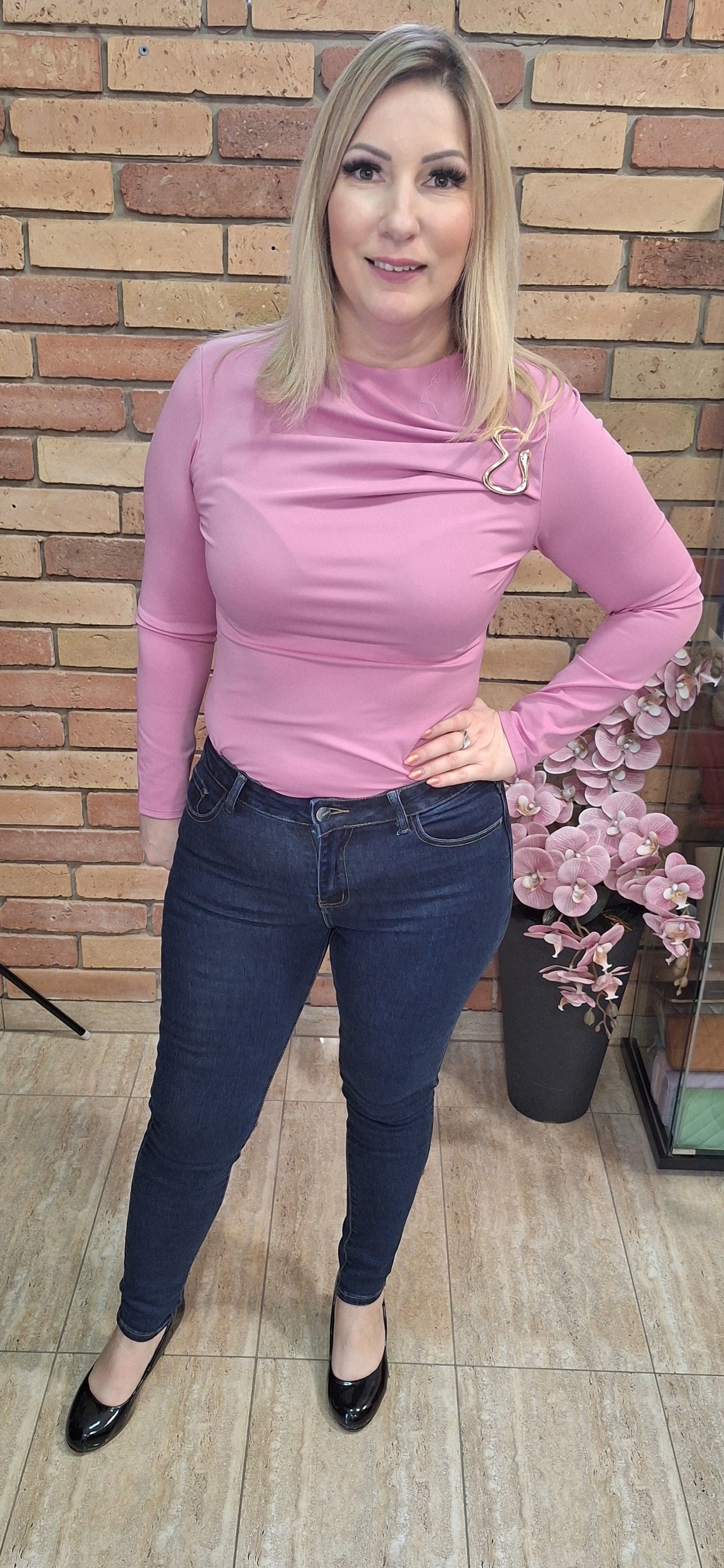 Sötétkék skinny farmer