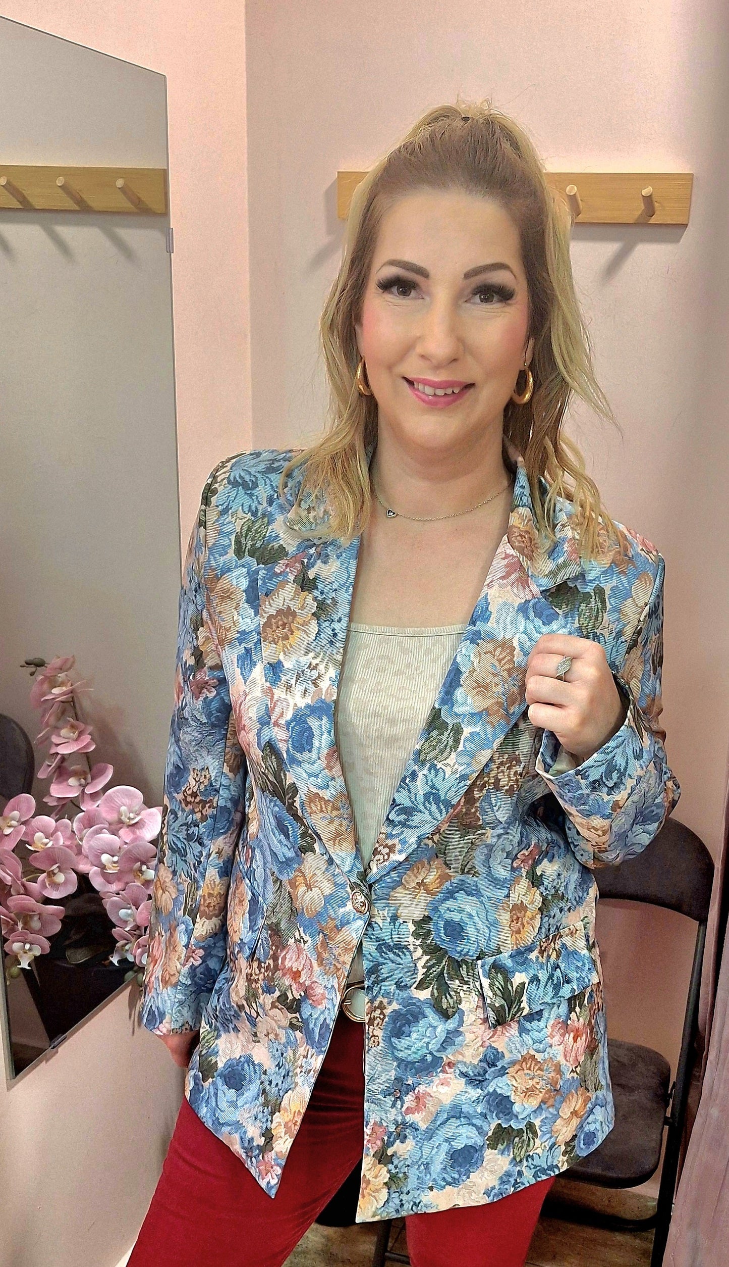 FLORA Virágos blézer (M-L-XL)