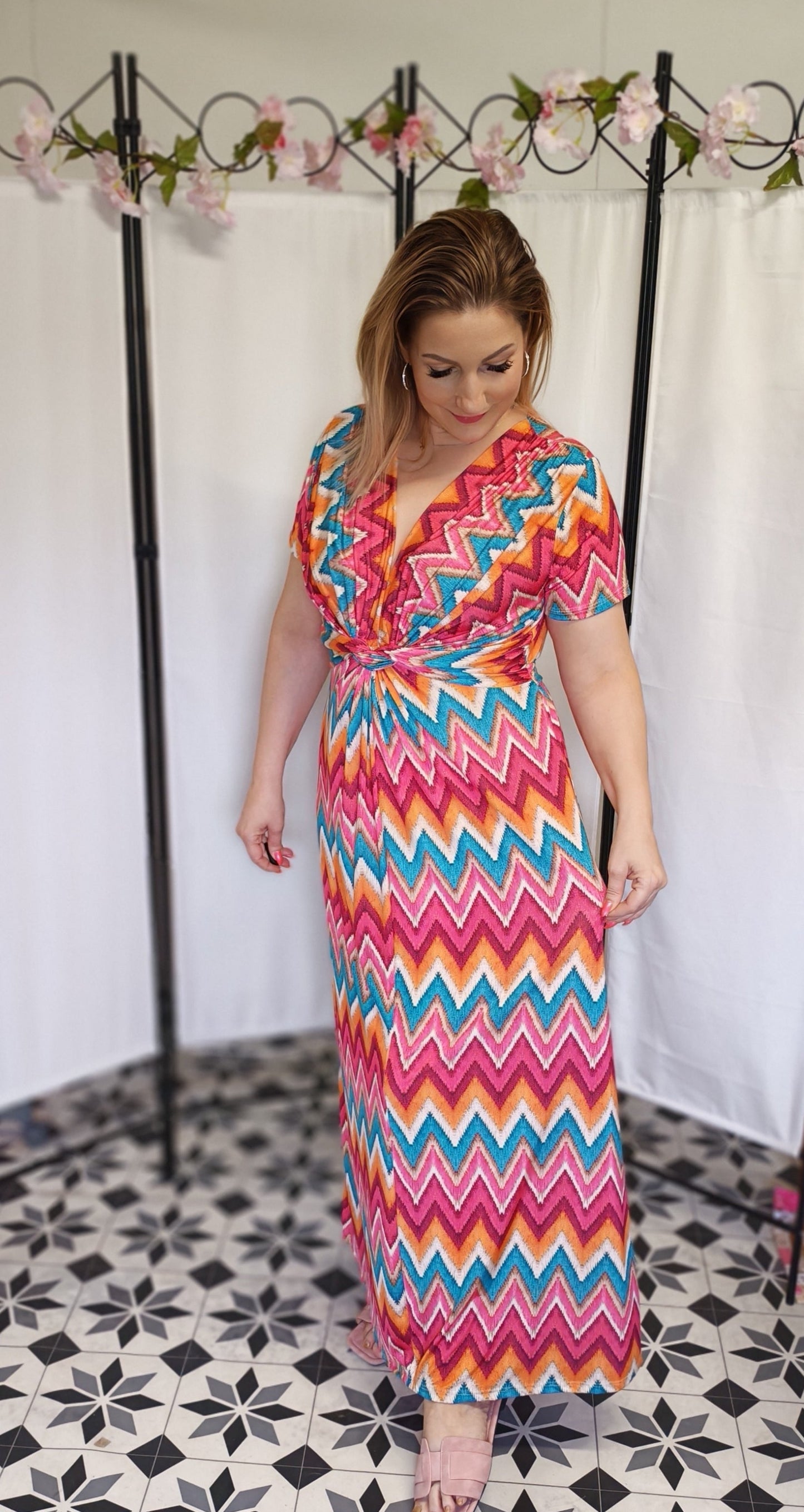 BOHO ZigZag Maxi ruha