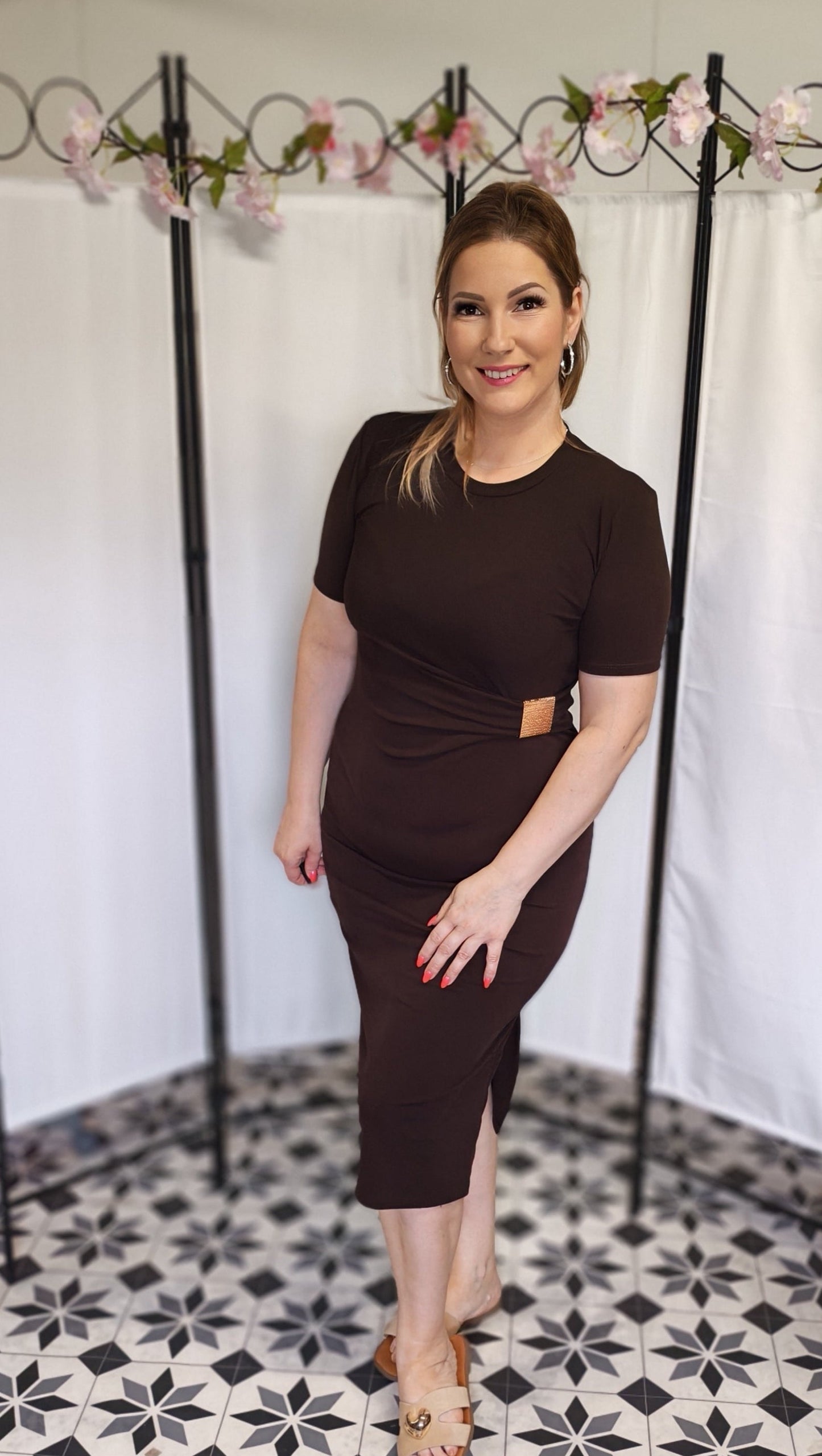 VELINA Bordázott ruha