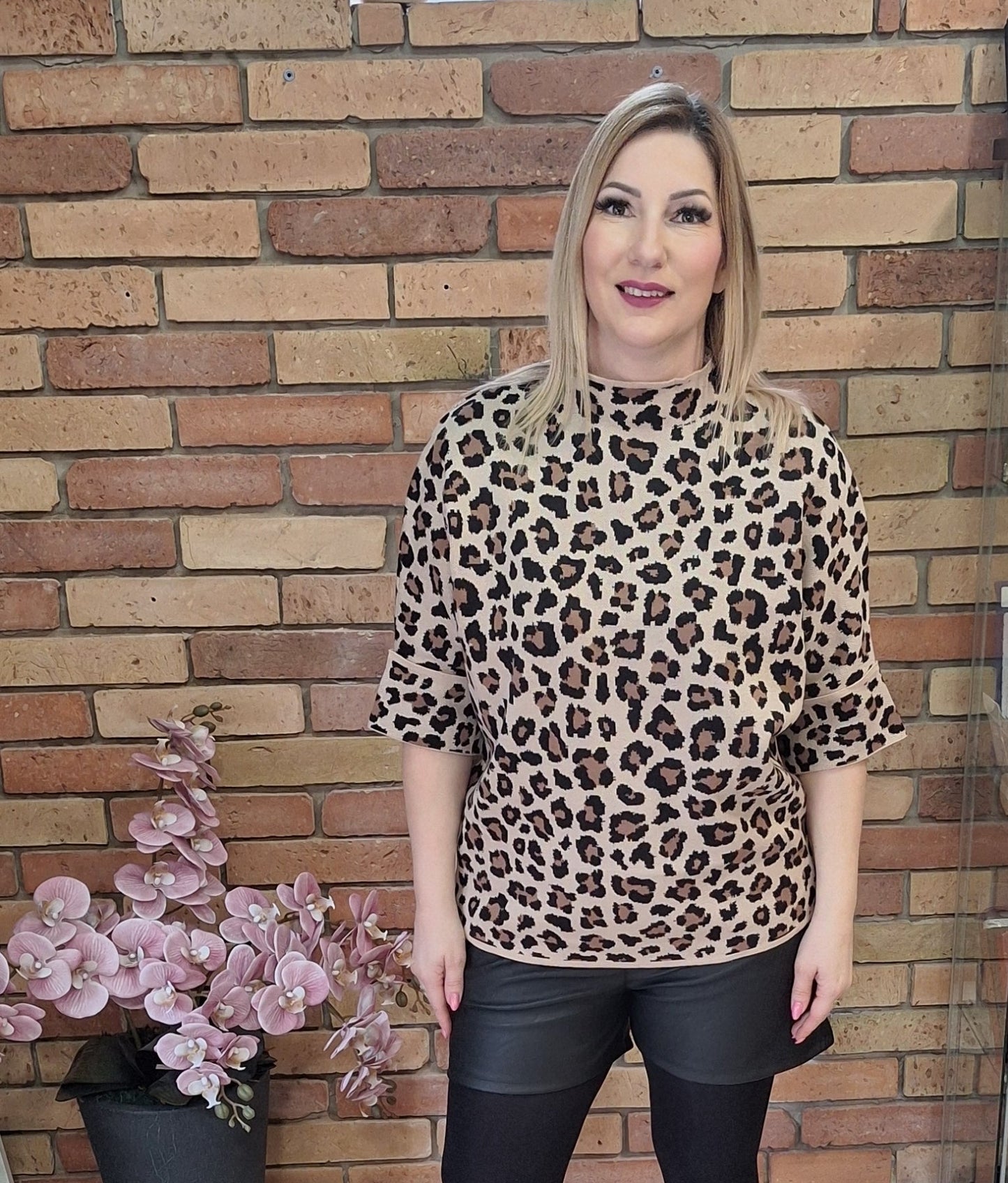 Ocelot mintás puha felső