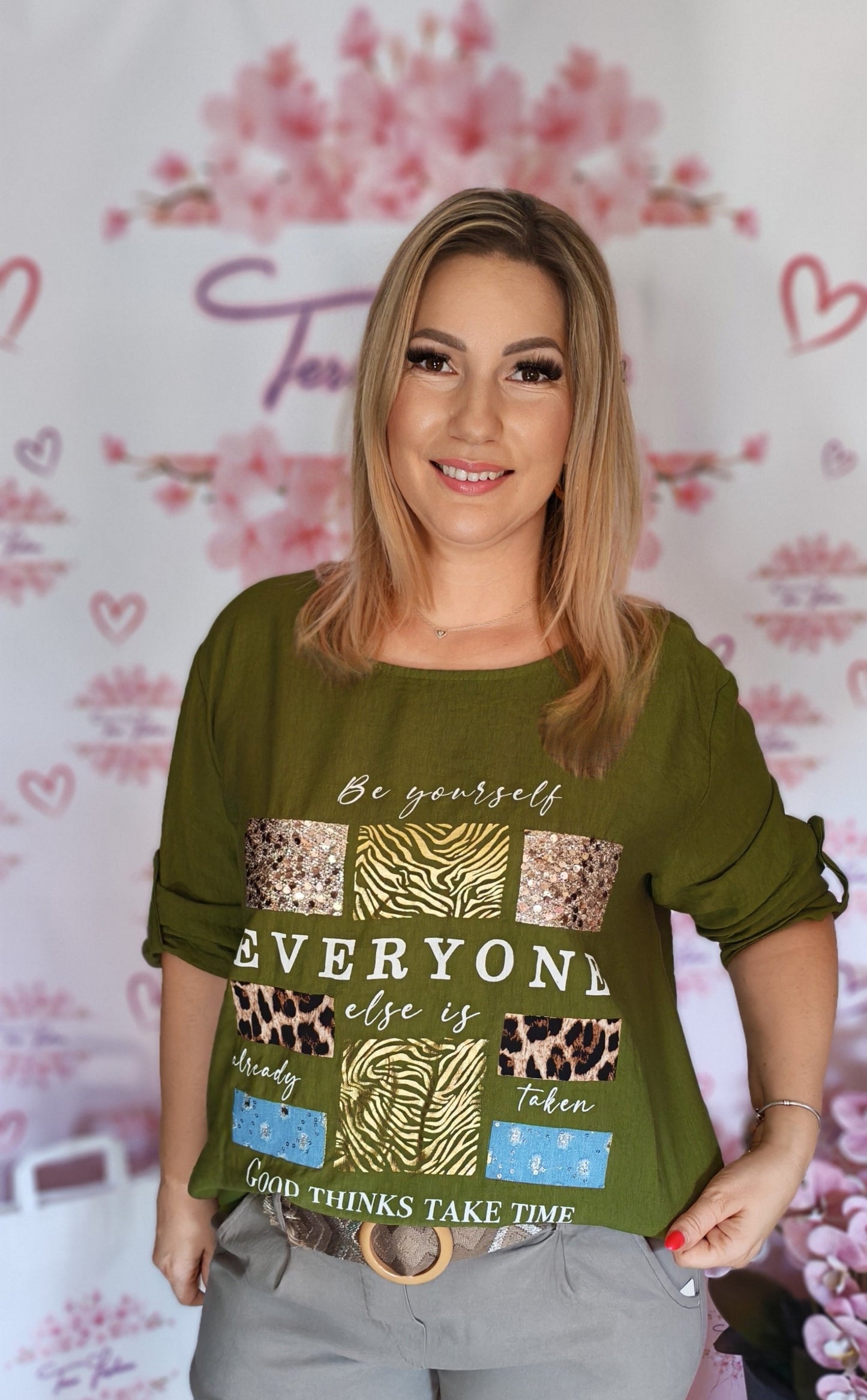 EVERYONE - Flitteres mintás felső