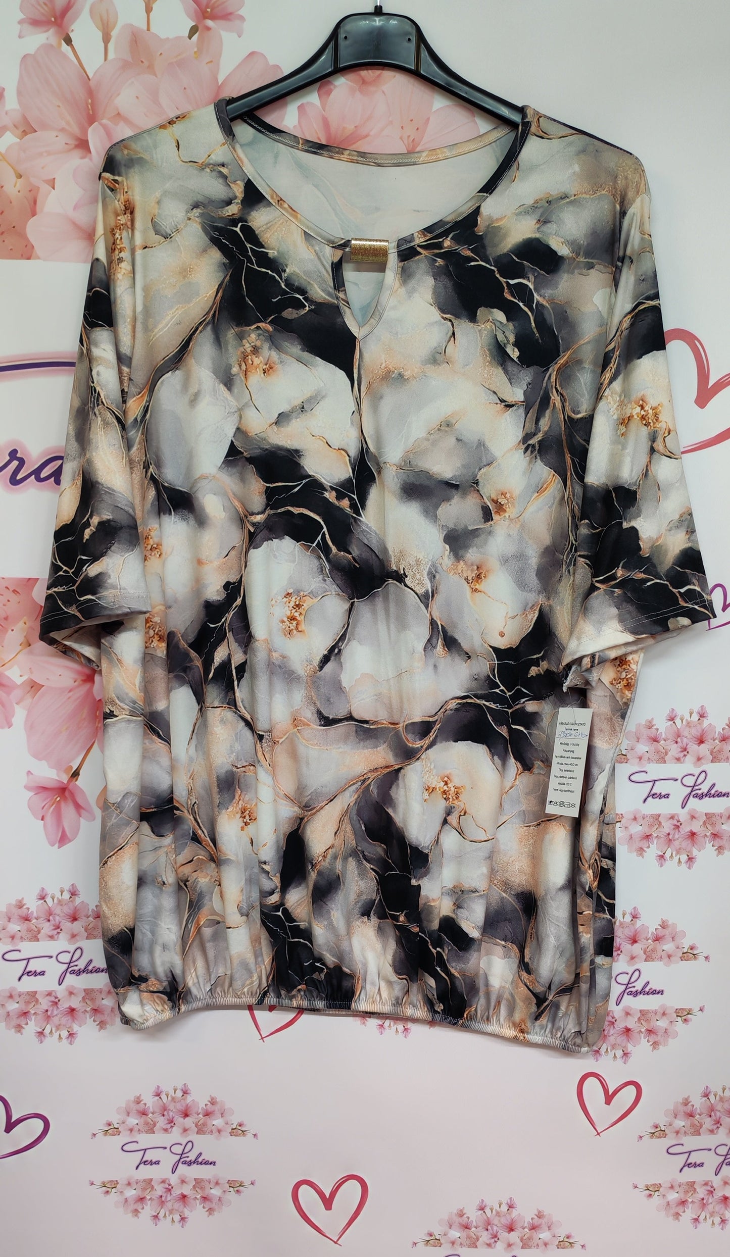 AQUARELLE Gumis aljú felső (L-XL-XXL)