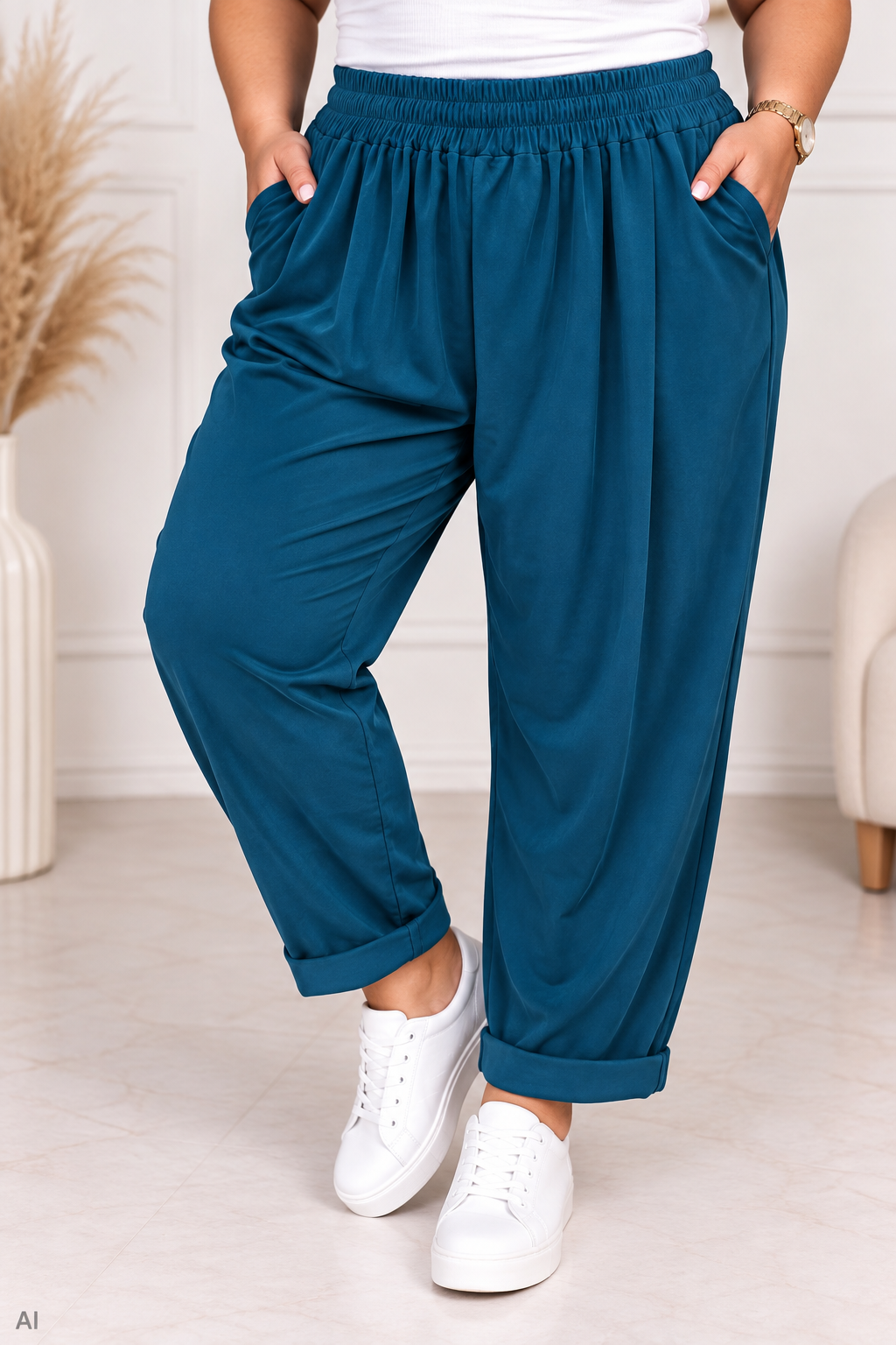MARGARET Gumírozott Plus Size nadrág (XL-2XL-3XL)