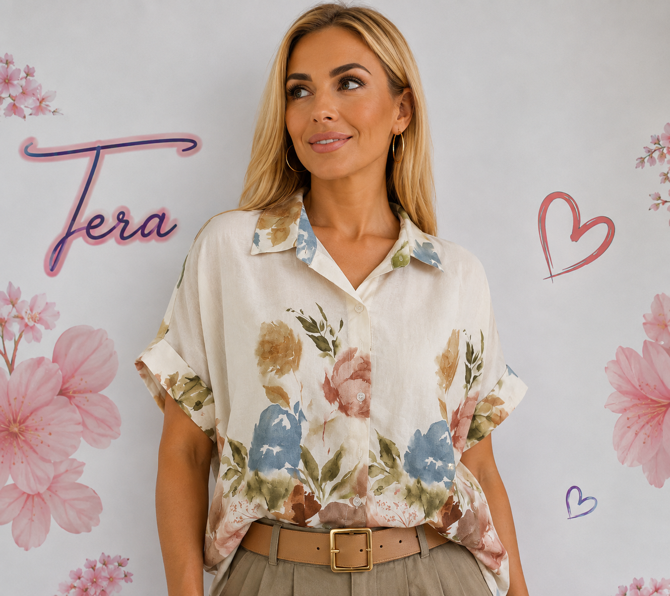 MELINA Színes mintás blúz