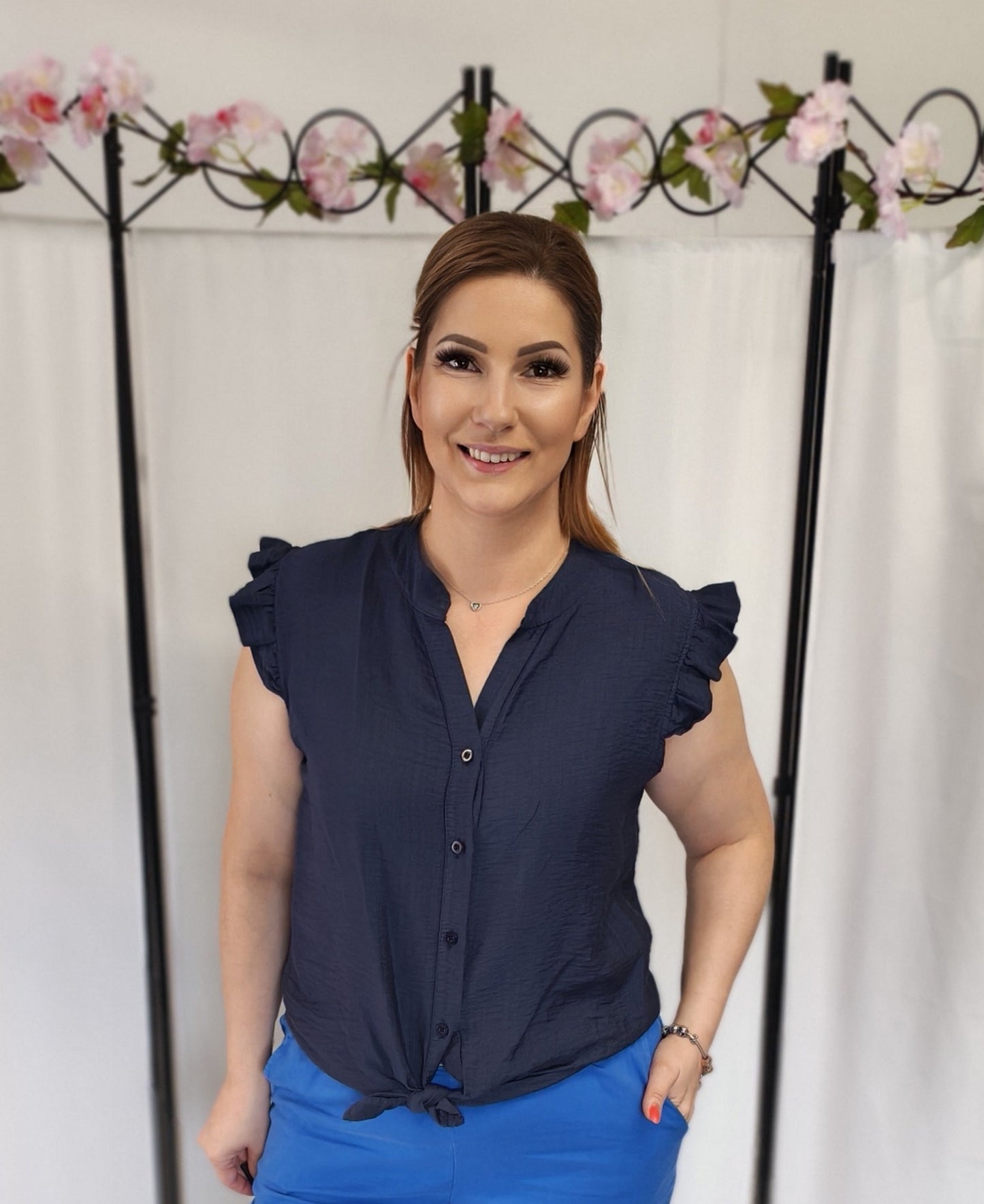 BELLA Breeze Fodros ujjú blúz