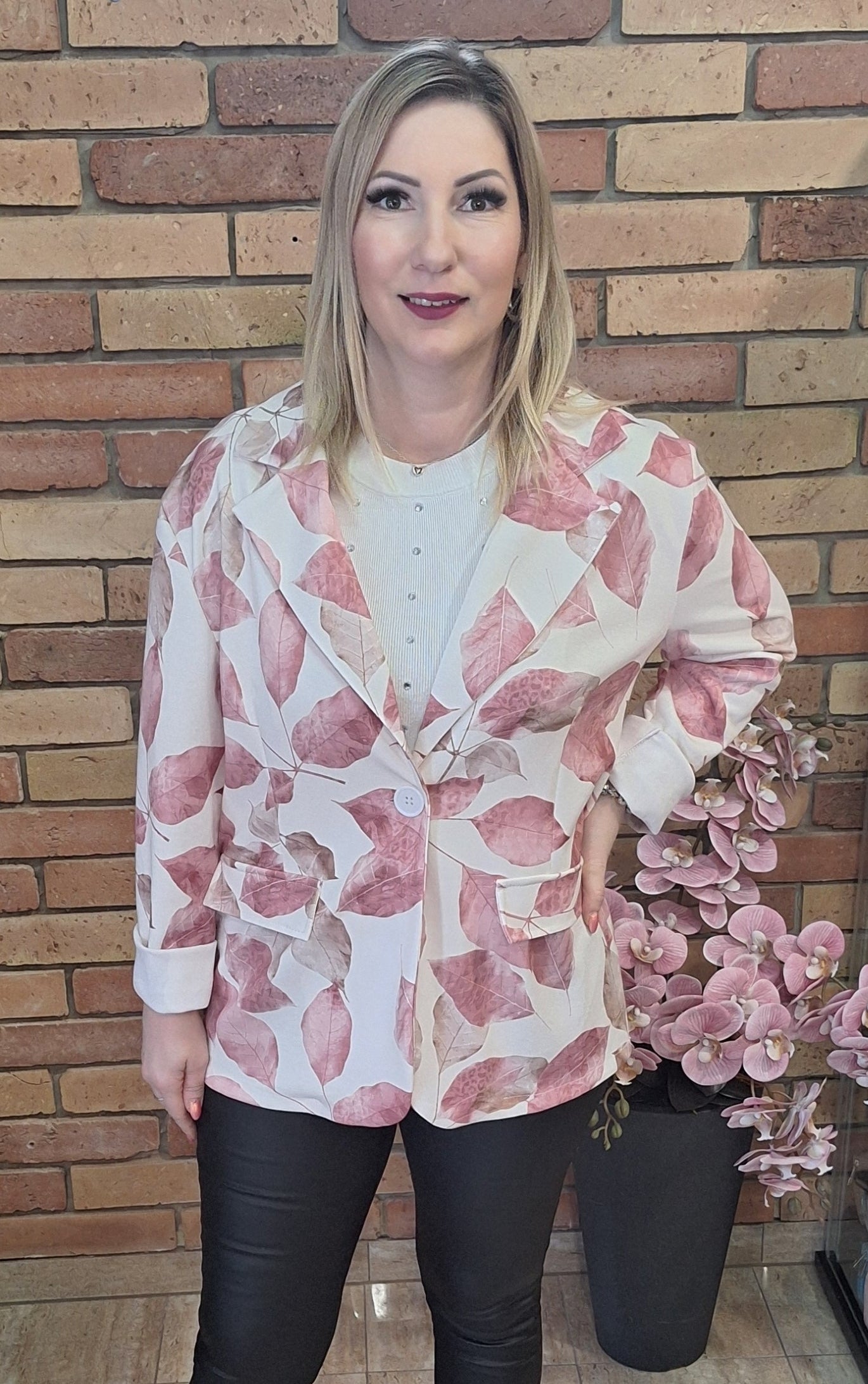 Pamut mintás blézer (M-XXL)