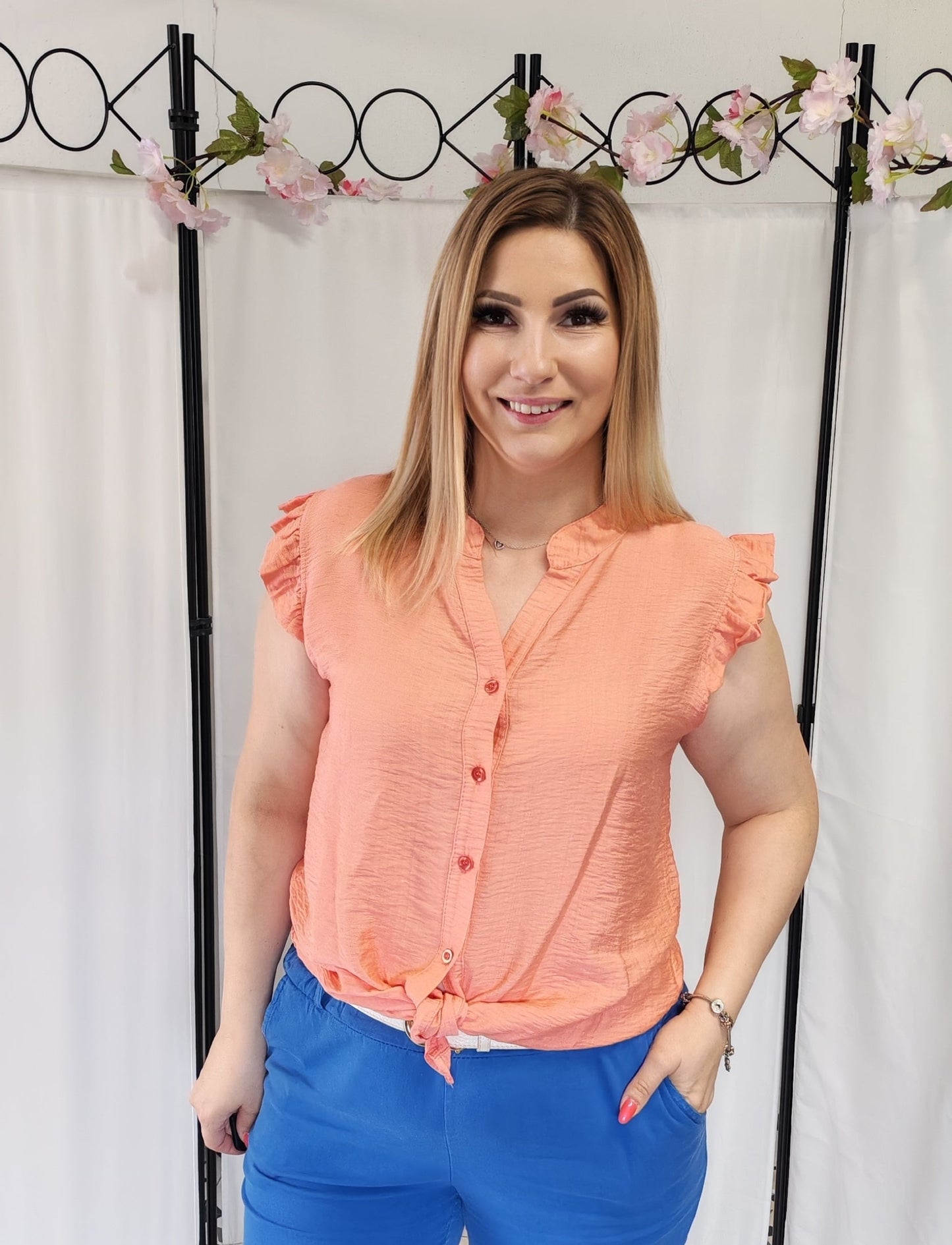 BELLA Breeze Fodros ujjú blúz