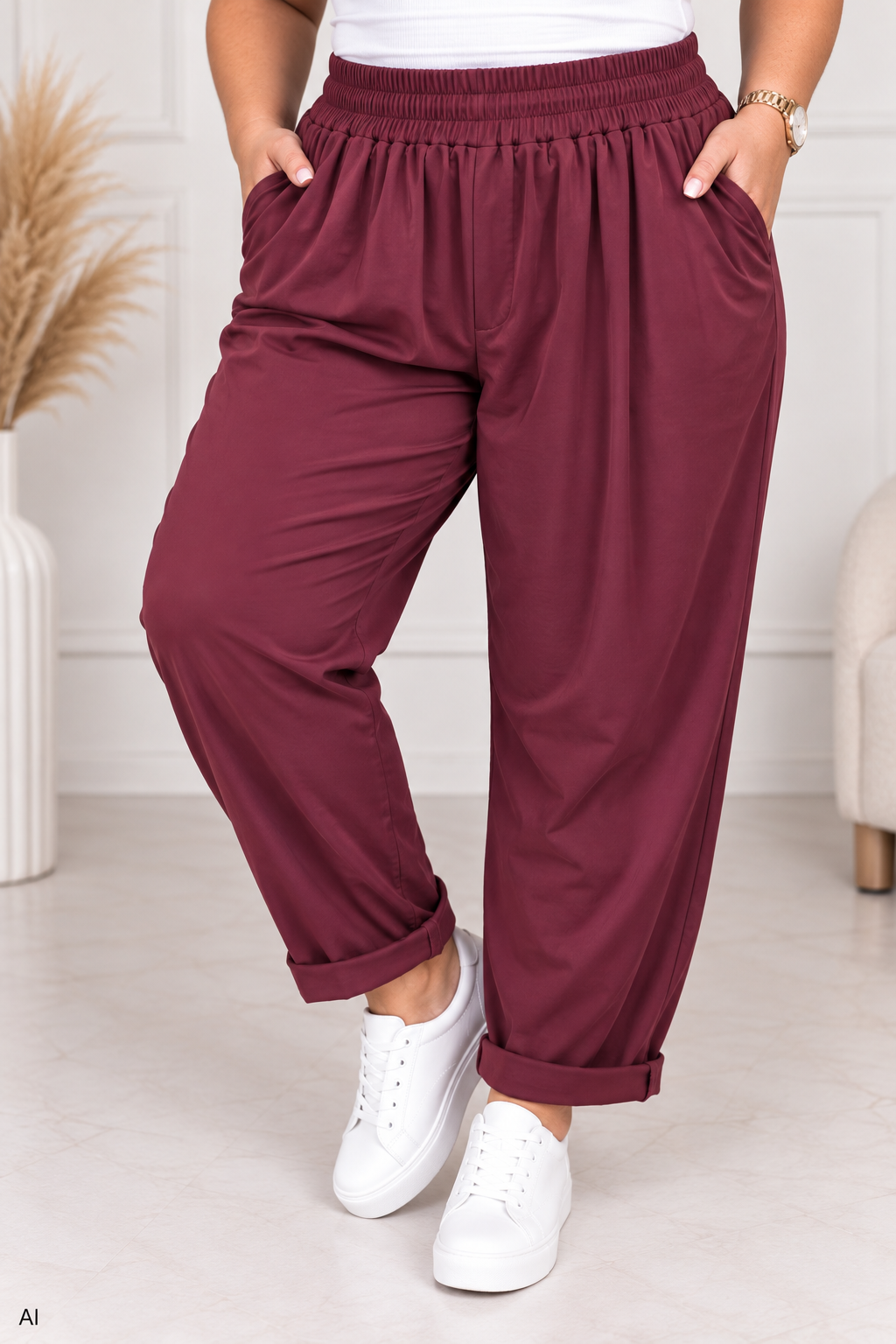 MARGARET Gumírozott Plus Size nadrág (XL-2XL-3XL)