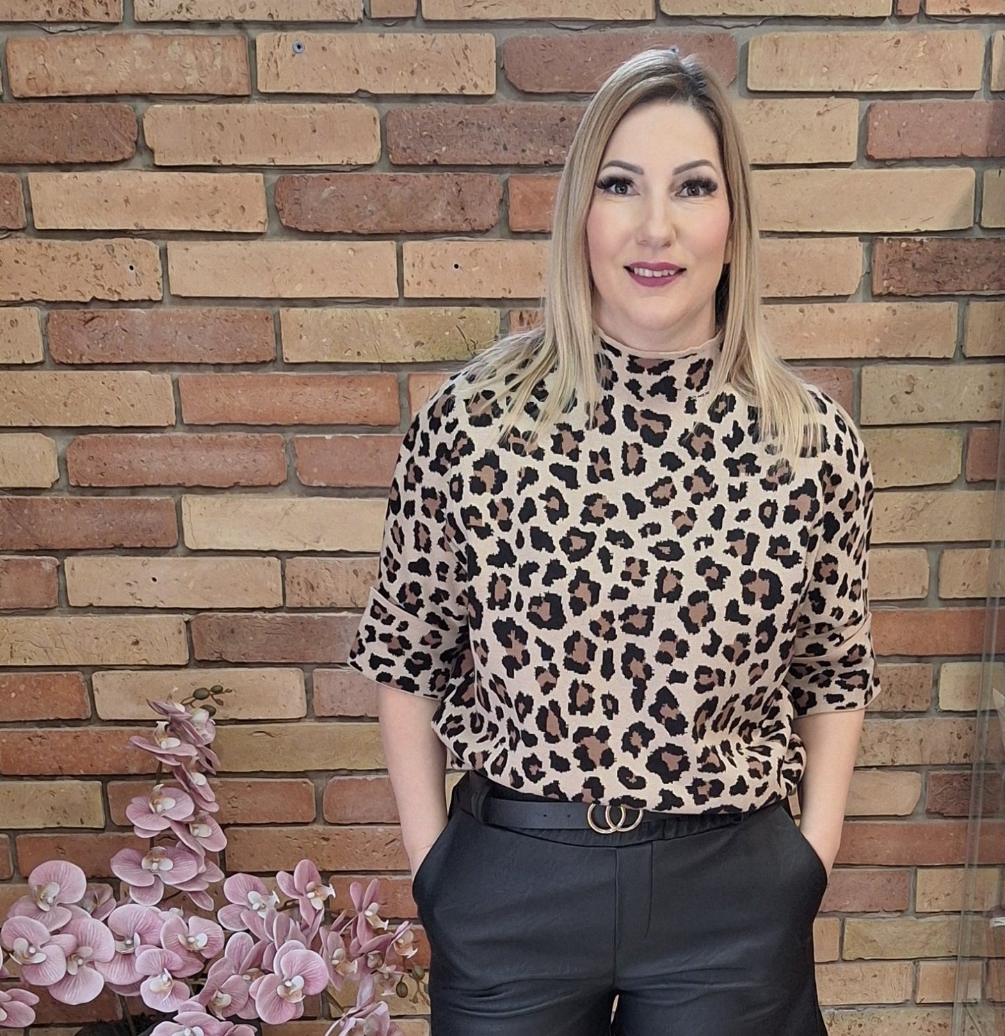 Ocelot mintás puha felső