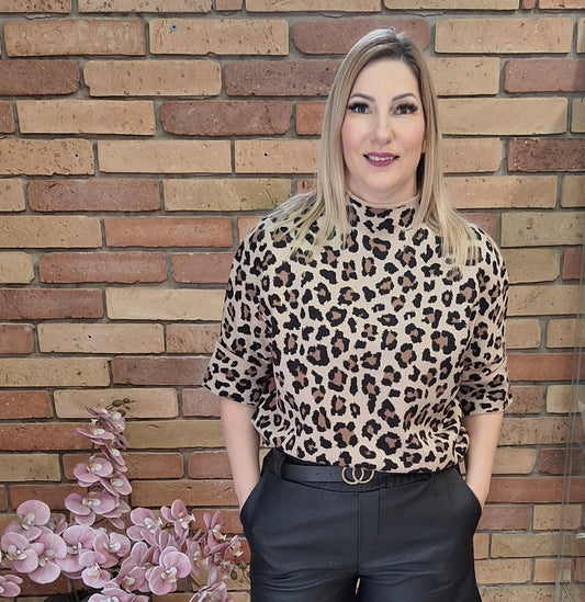 Ocelot mintás puha felső