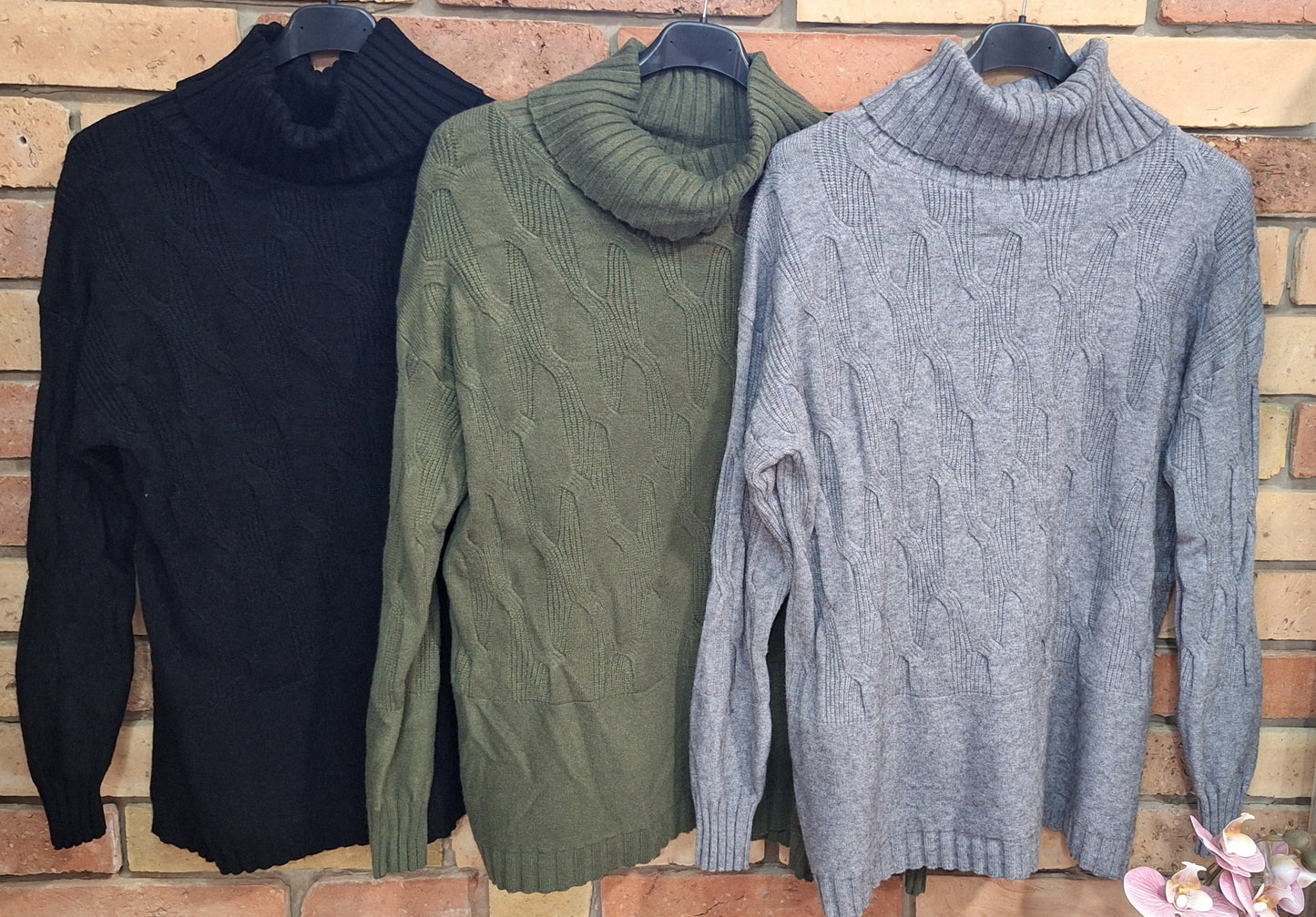 Kötött garbós pulóver S-Xl