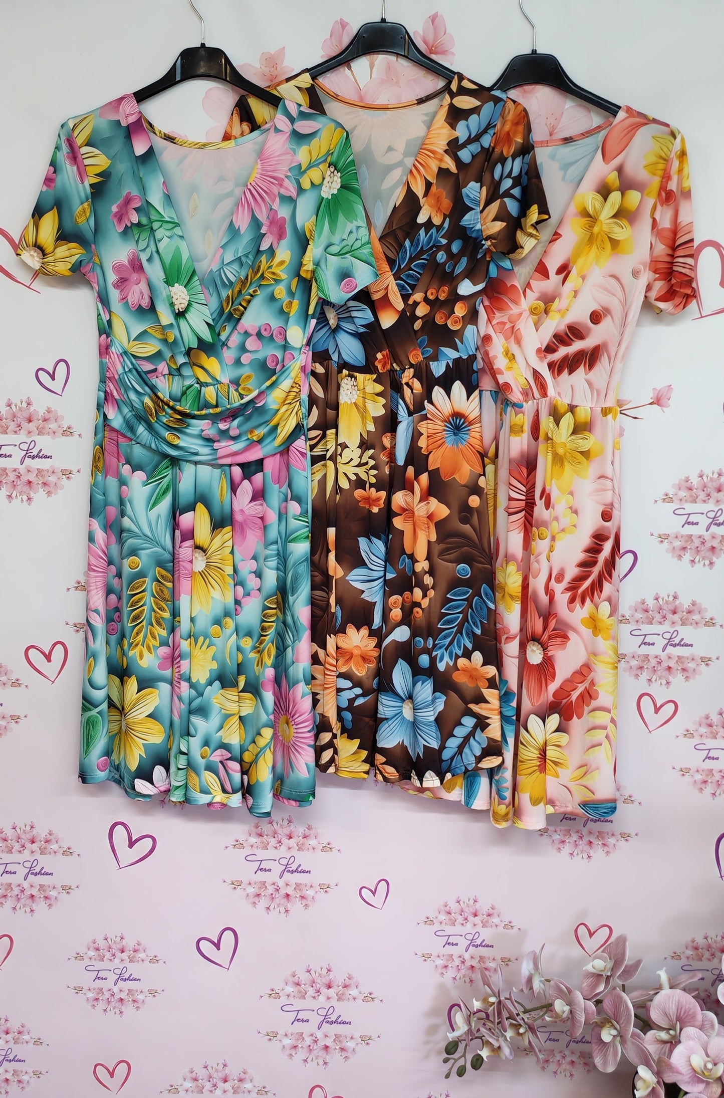 FLORAL jégselyem ruha