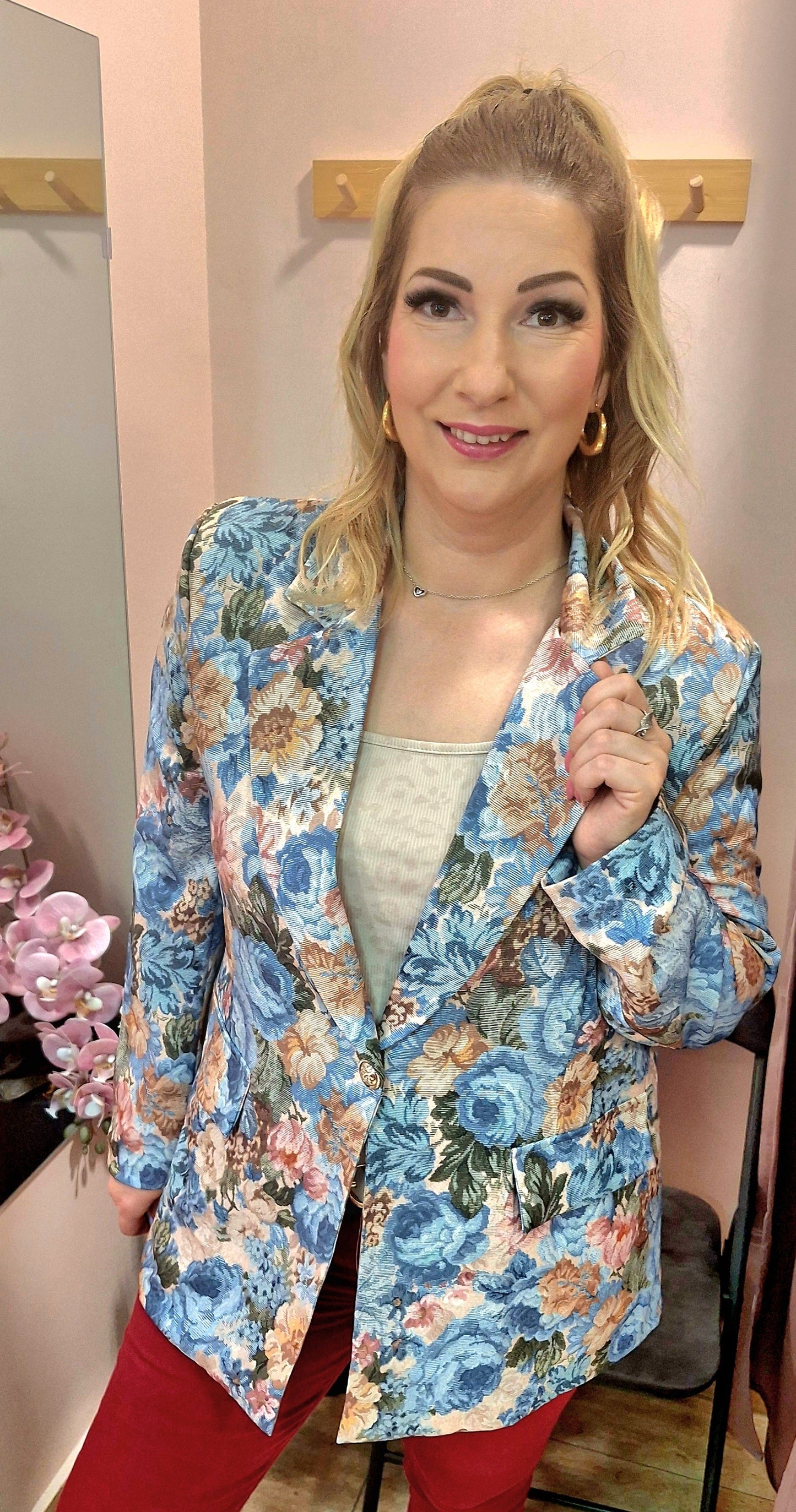 FLORA Virágos blézer (M-L-XL)