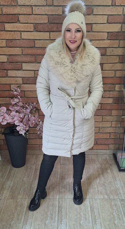 Szörmés megköthető kabát