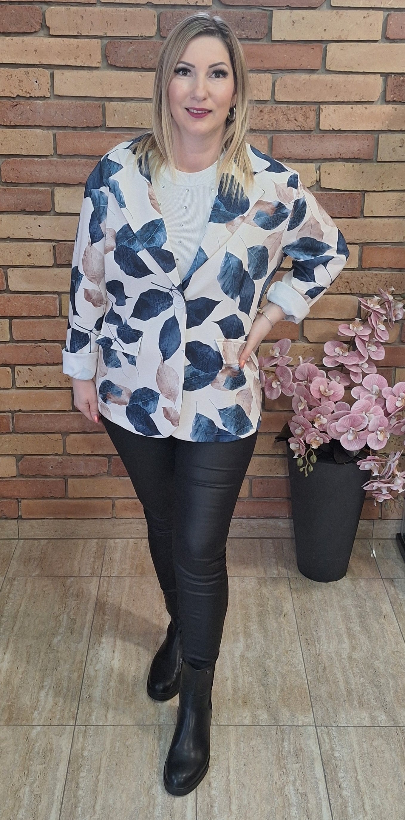 Pamut mintás blézer (M-XXL)