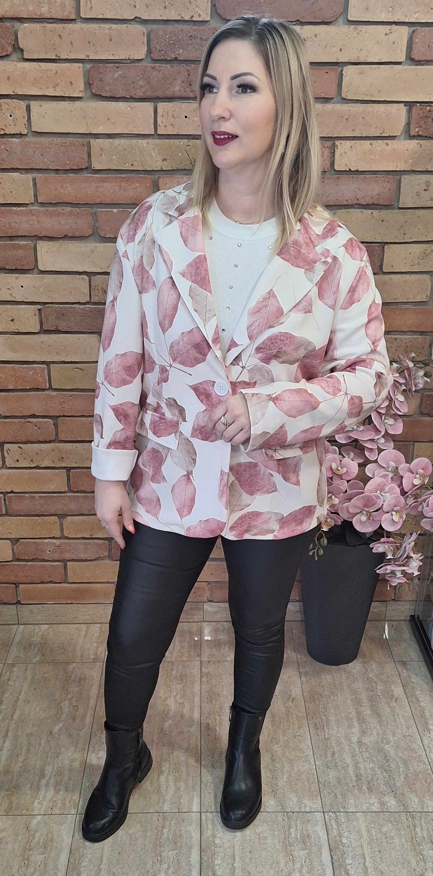 Pamut mintás blézer (M-XXL)