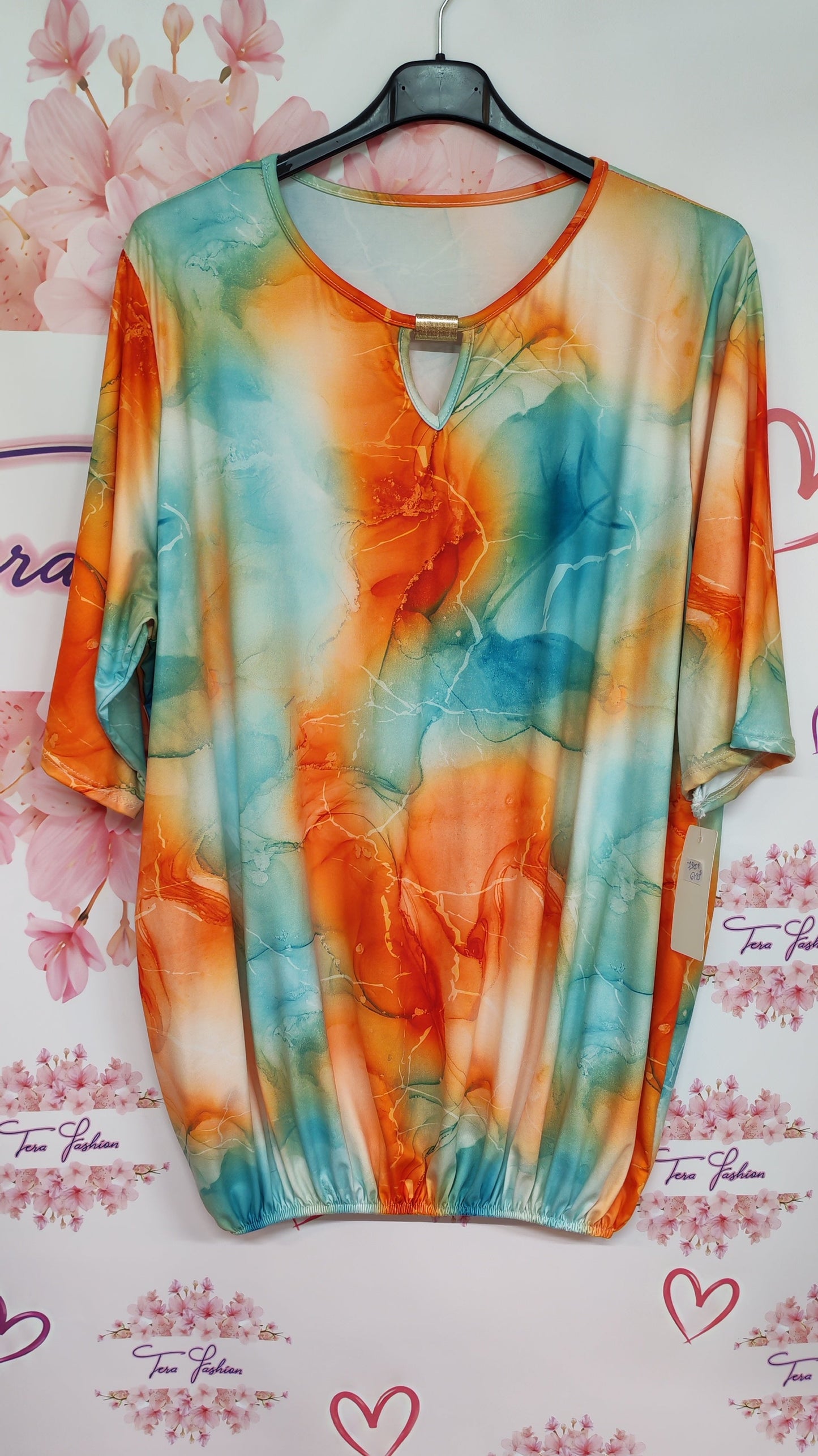AQUARELLE Gumis aljú felső (L-XL-XXL)