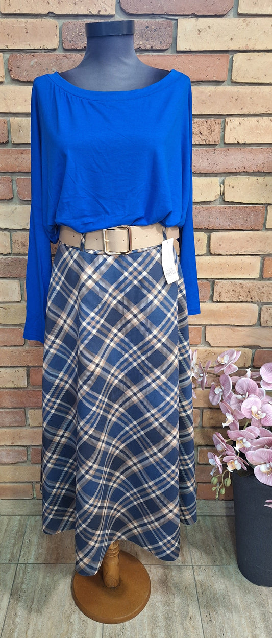 Velúr kockás szoknya