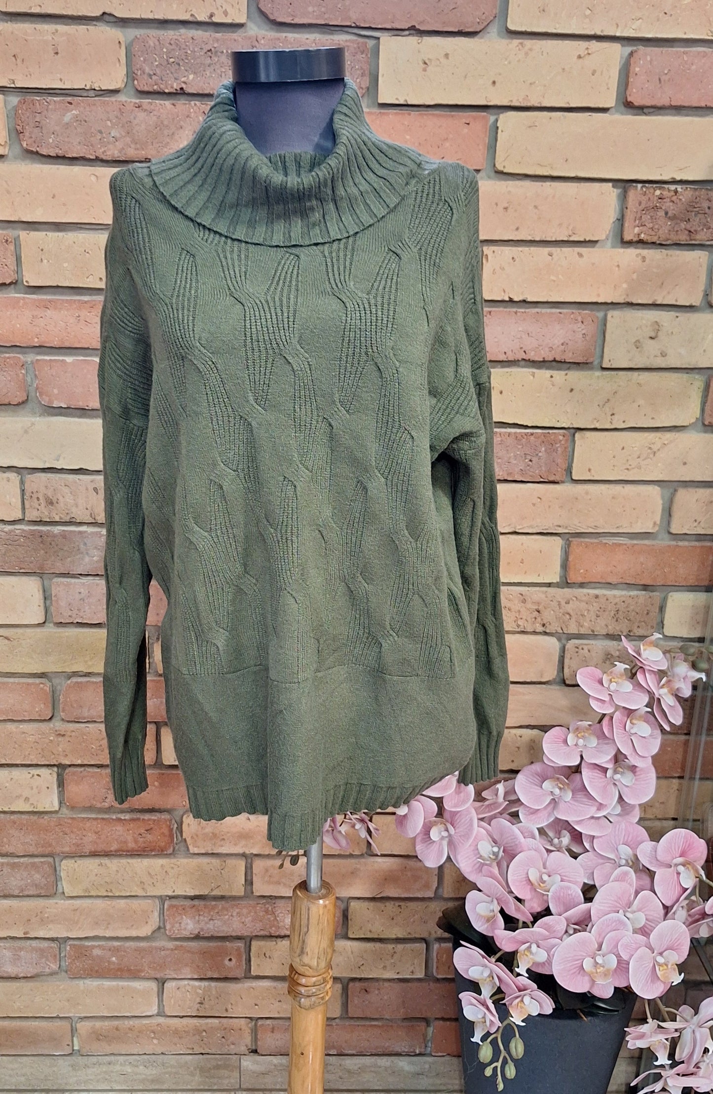 Kötött garbós pulóver S-Xl