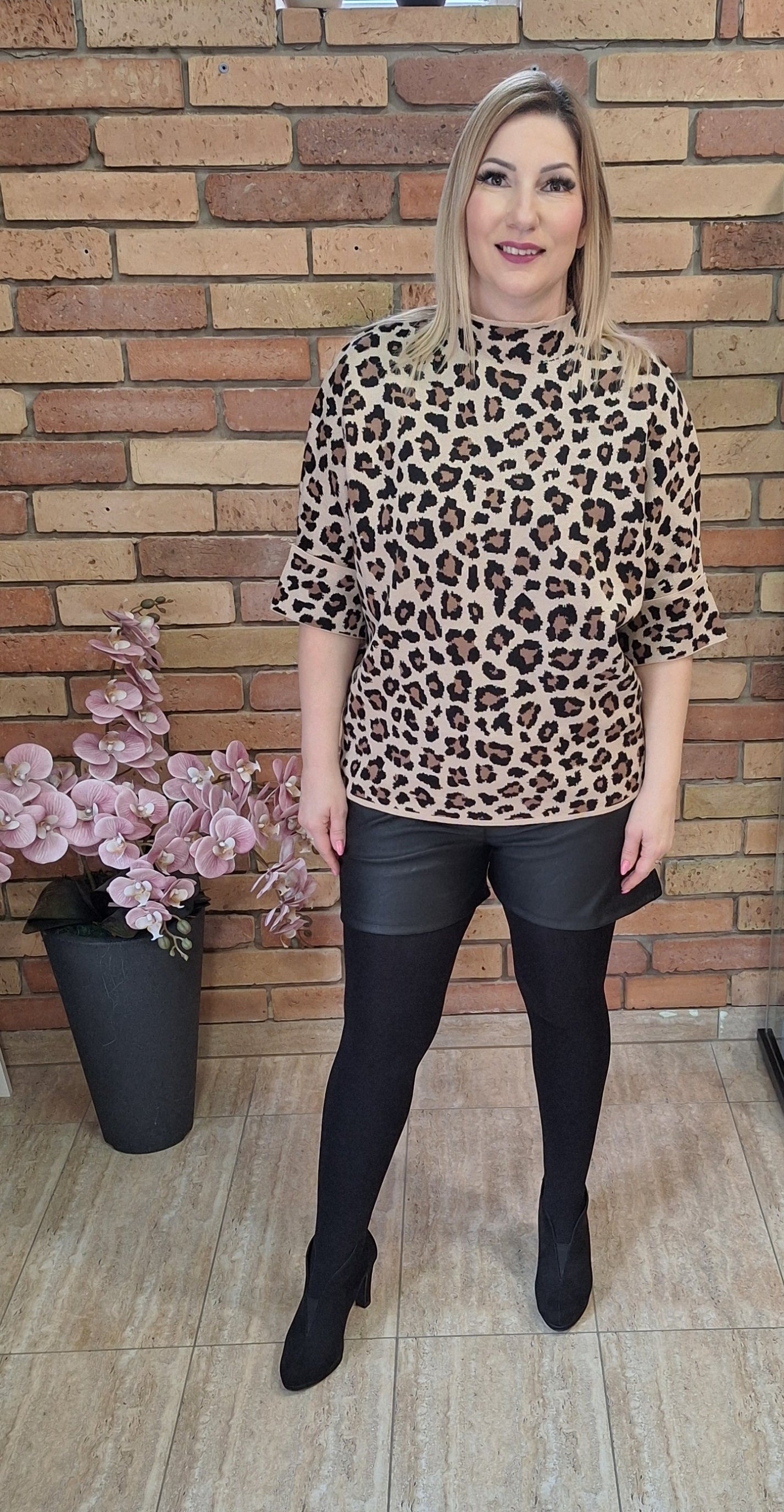 Ocelot mintás puha felső