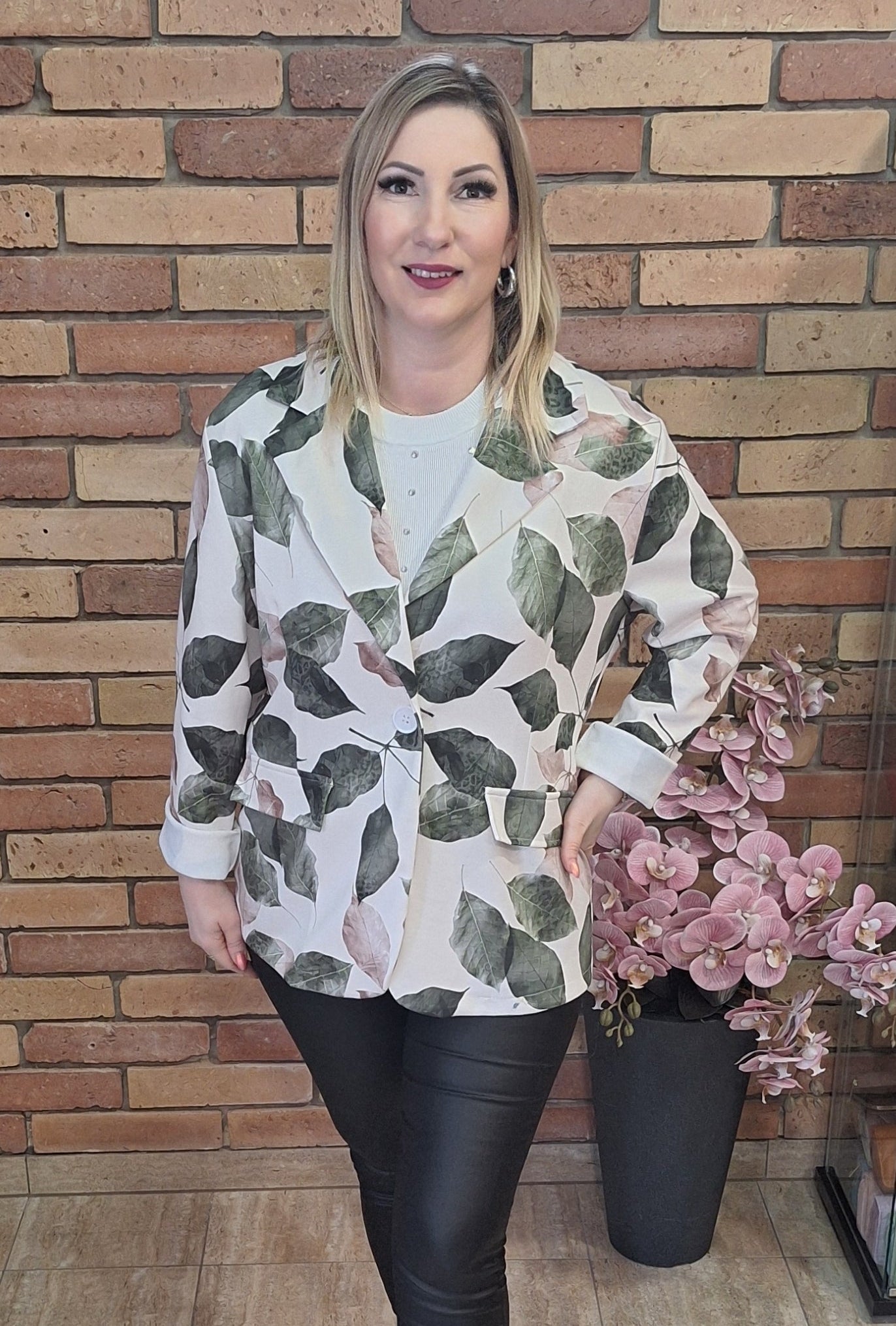 Pamut mintás blézer (M-XXL)