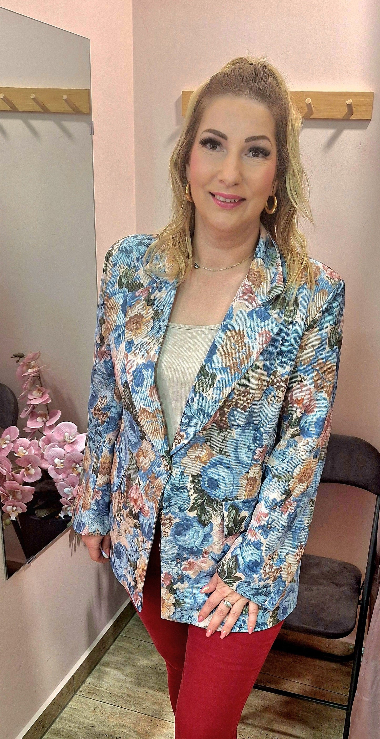 FLORA Virágos blézer (M-L-XL)