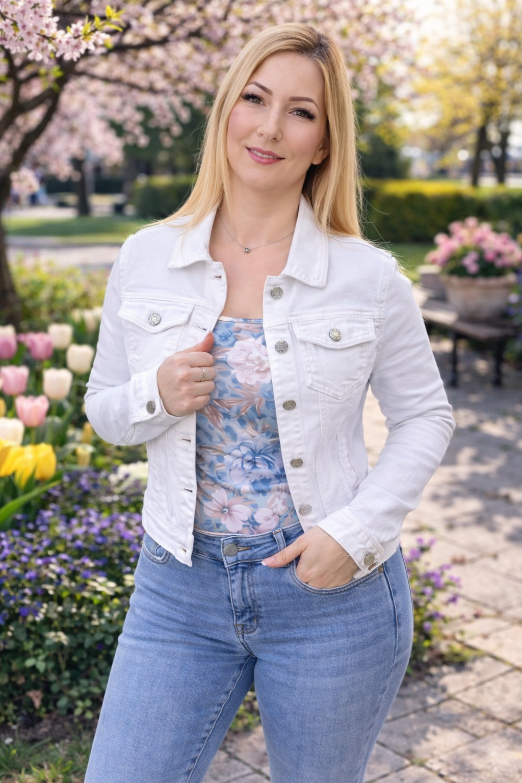 Fehér farmer dzseki (S-6XL)